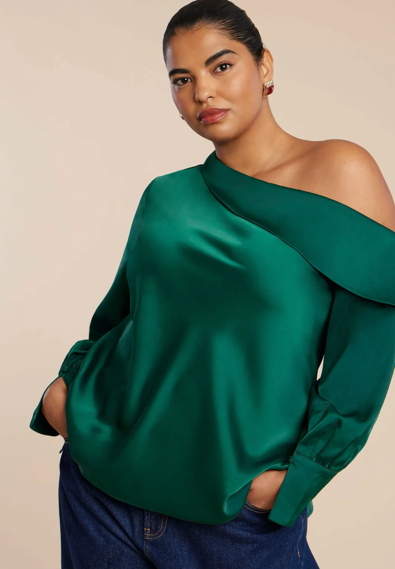 Asym Foldover Blouse