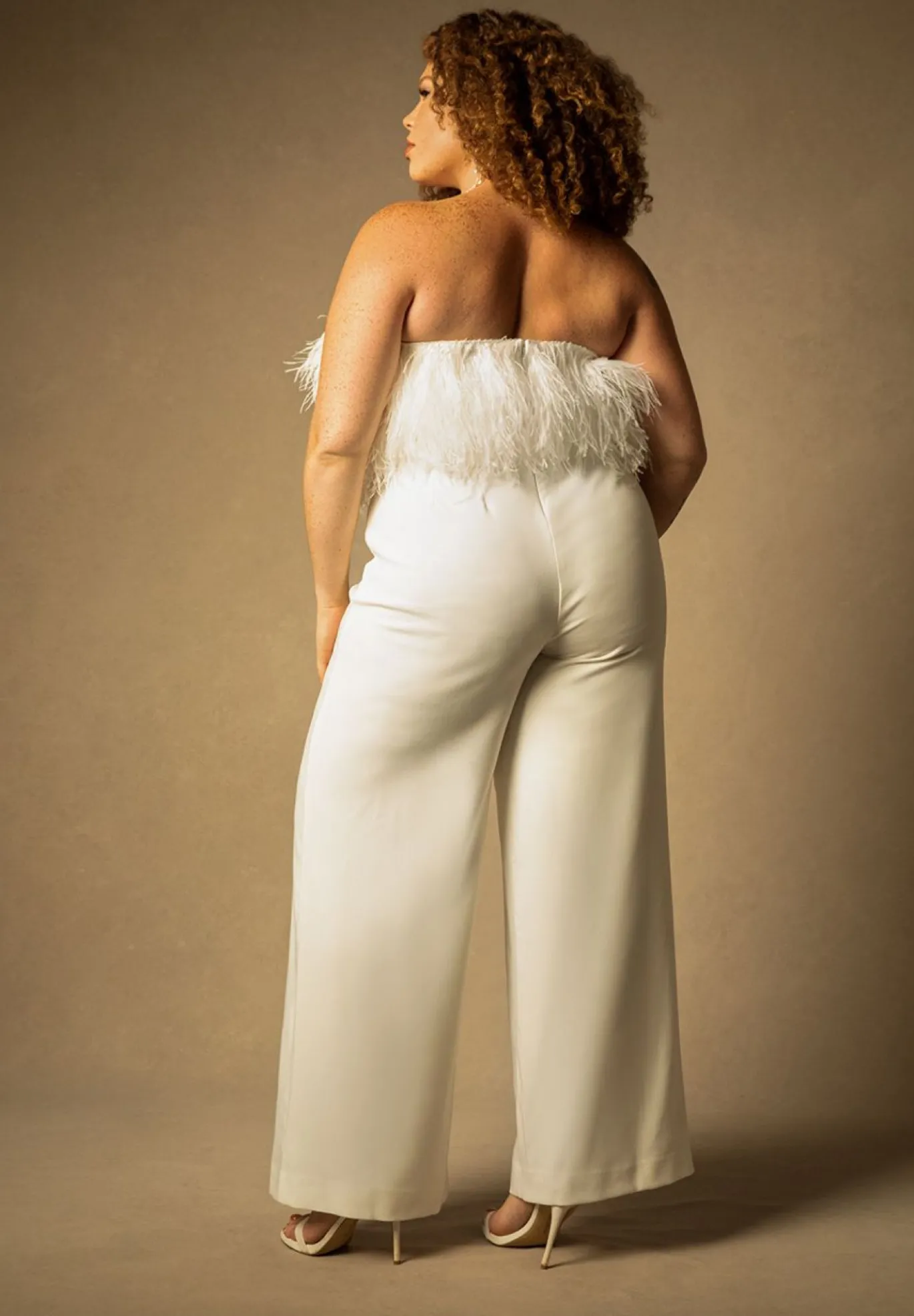 Bridal by ELOQUII Feather Bodice Jumpsuit