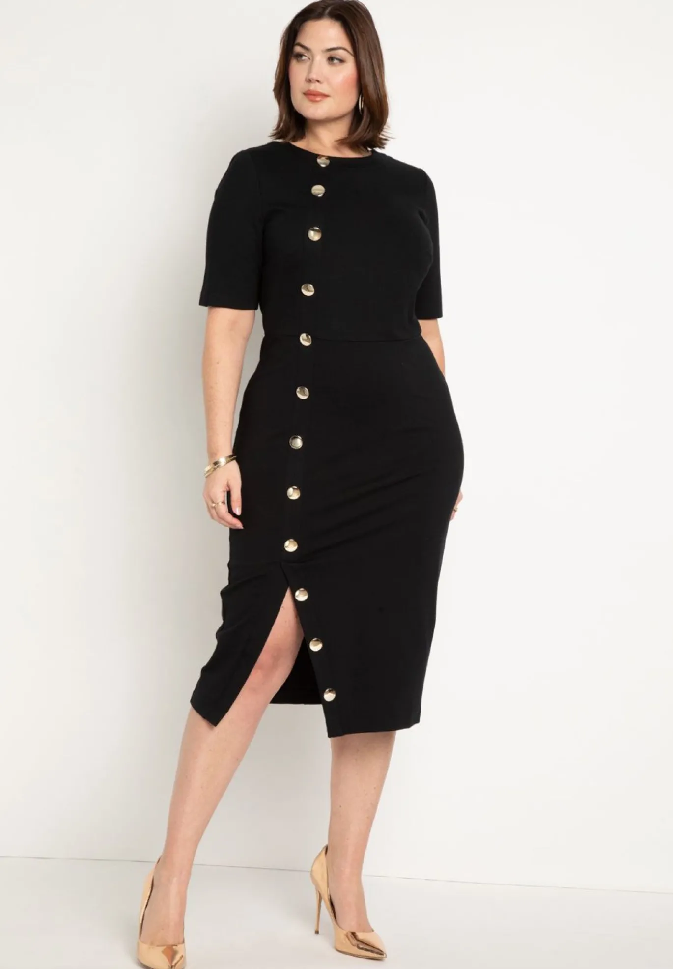 Button Front Workwear Dress