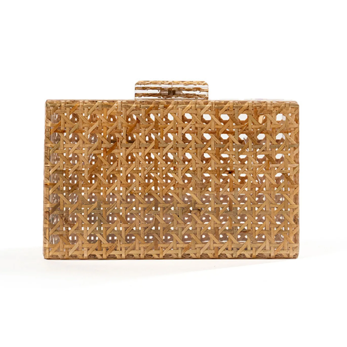 Cane Rattan Acrylic Clutch