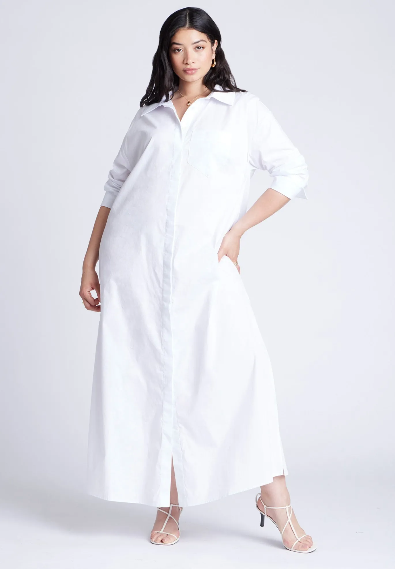 Collared Maxi Shirt Dress