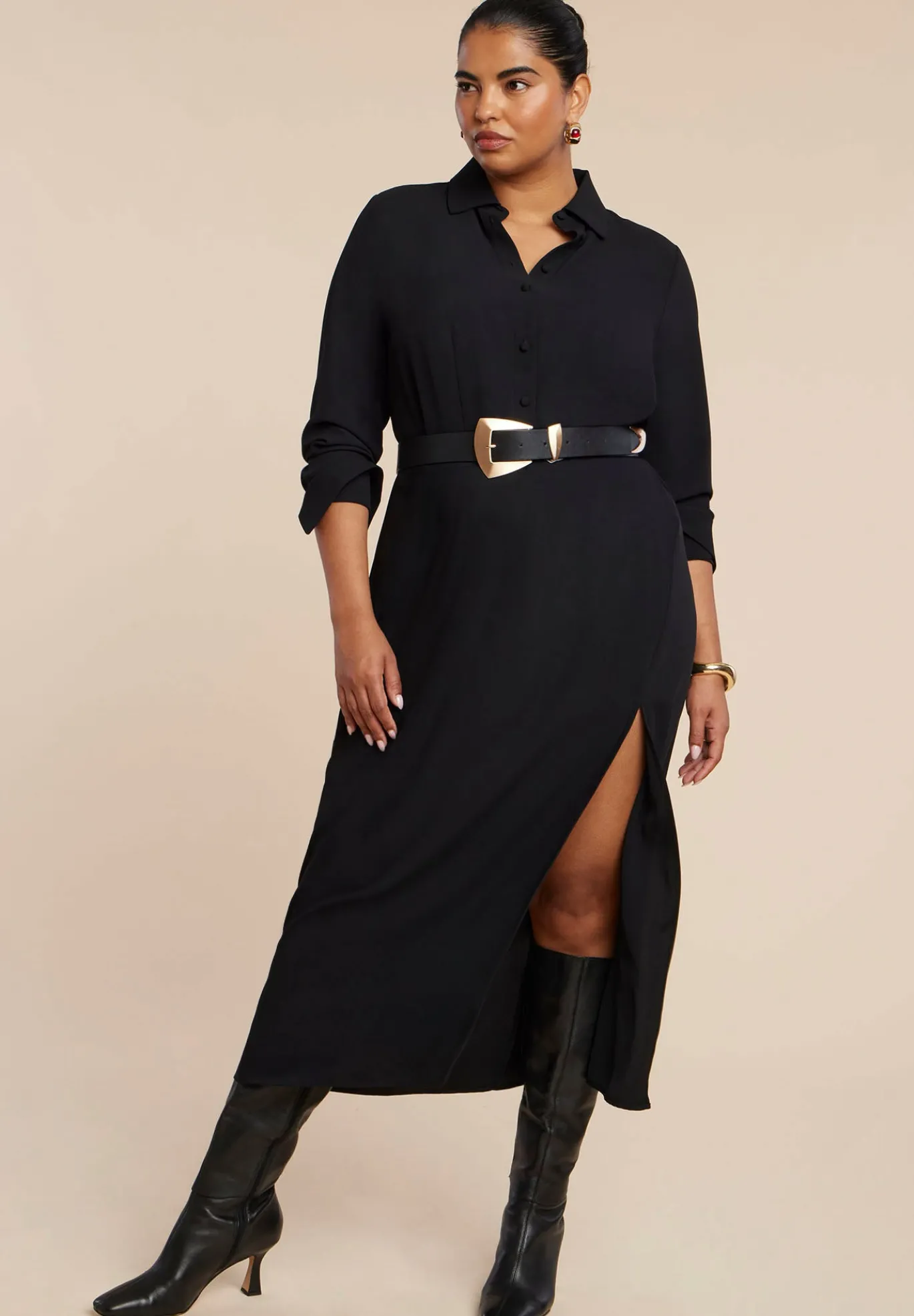 Collared Maxi Shirt Dress