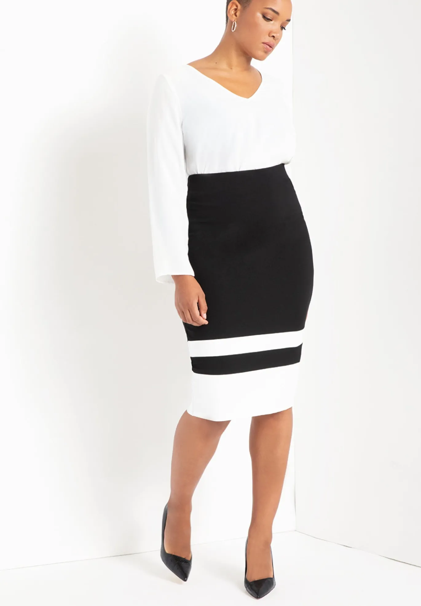 Colorblock Column Skirt