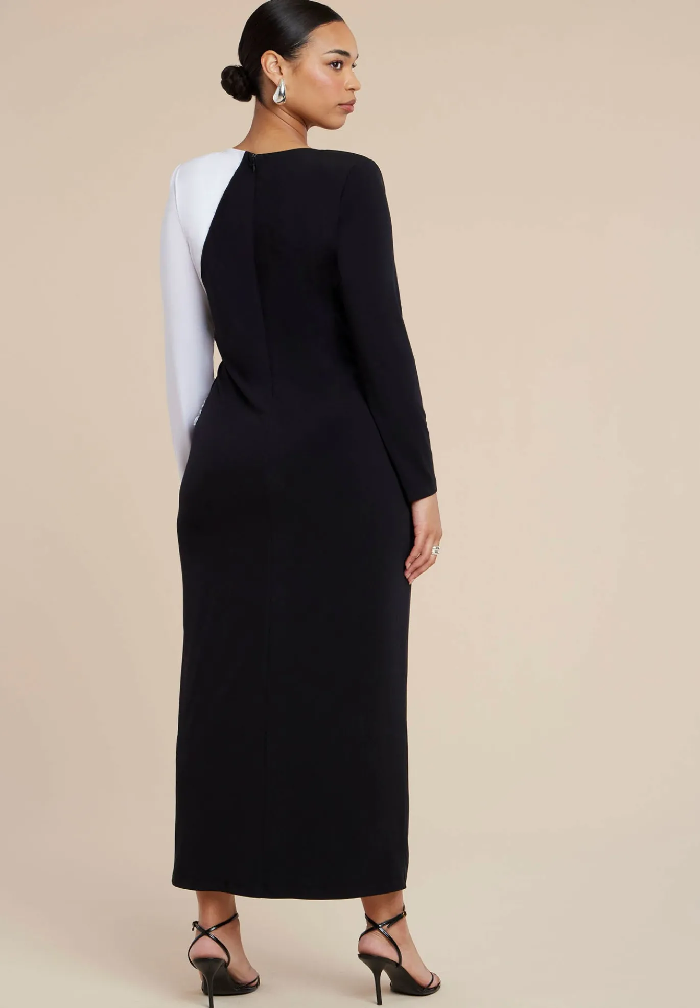 Colorblock Embellished Maxi Dress