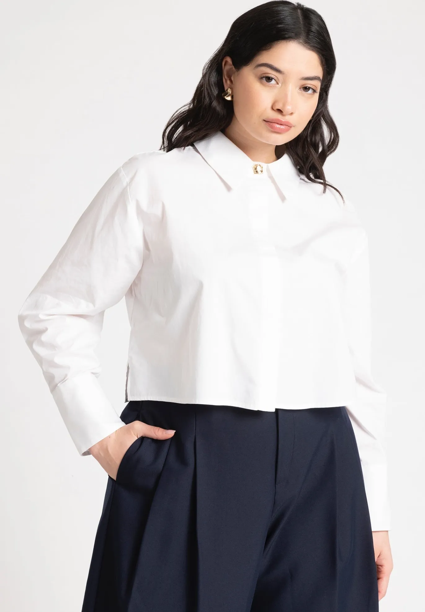 Cropped Collared Shirt