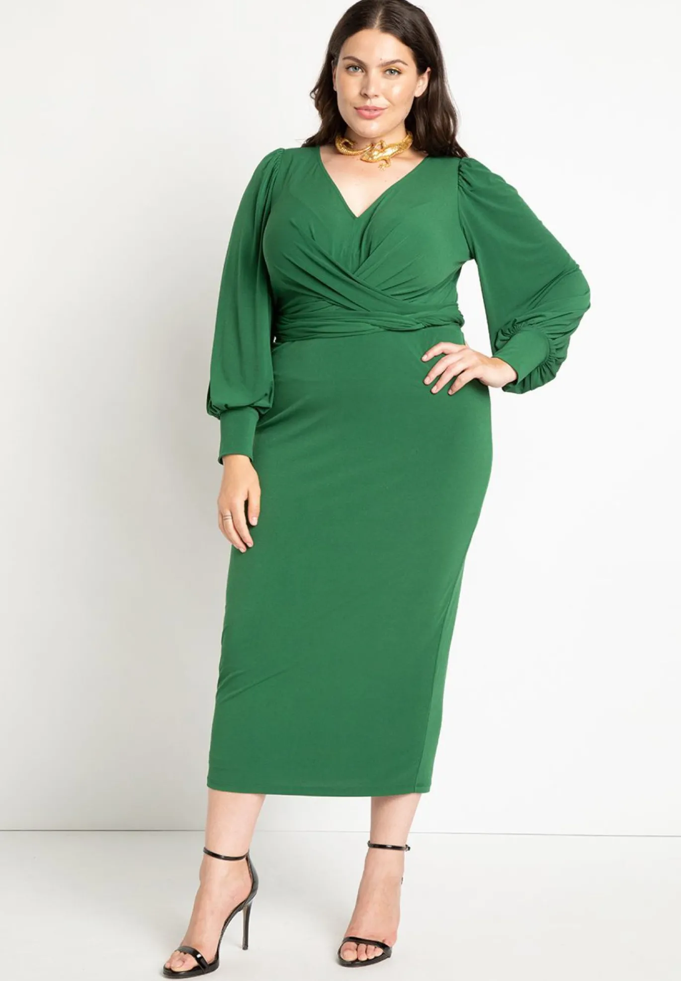 Cross Front Midi Dress