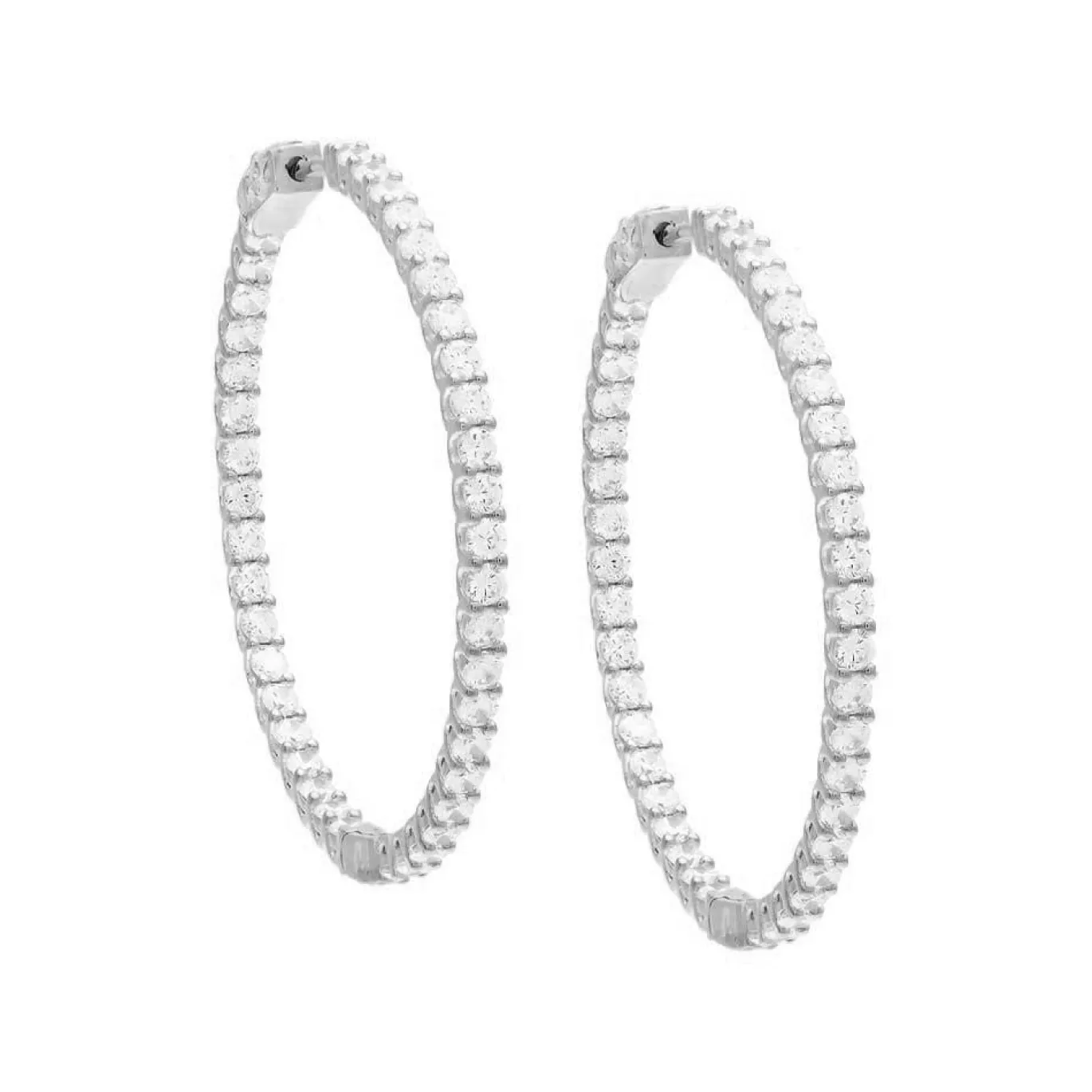 CZ Thin Round Hoop Earring