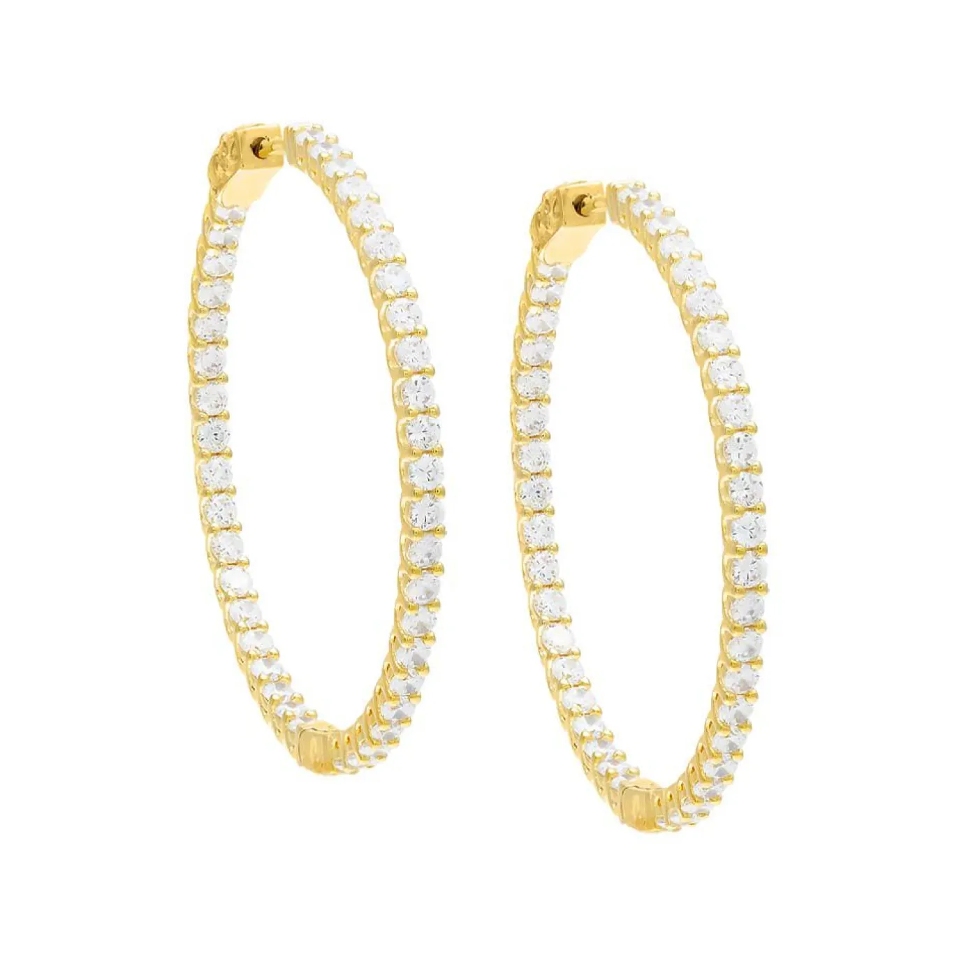 CZ Thin Round Hoop Earring