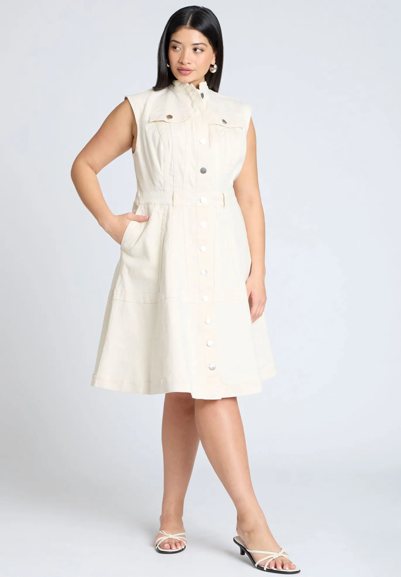 Denim Fit & Flare Dress