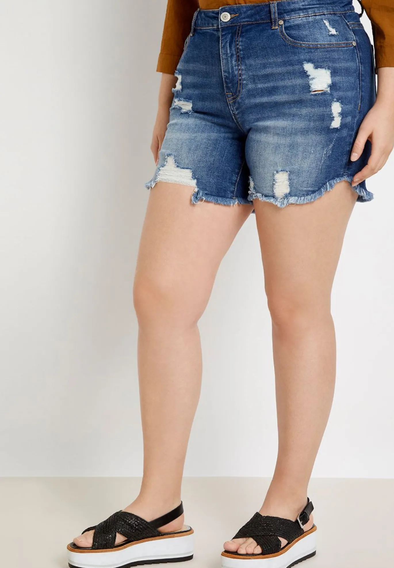 Distressed Denim Short