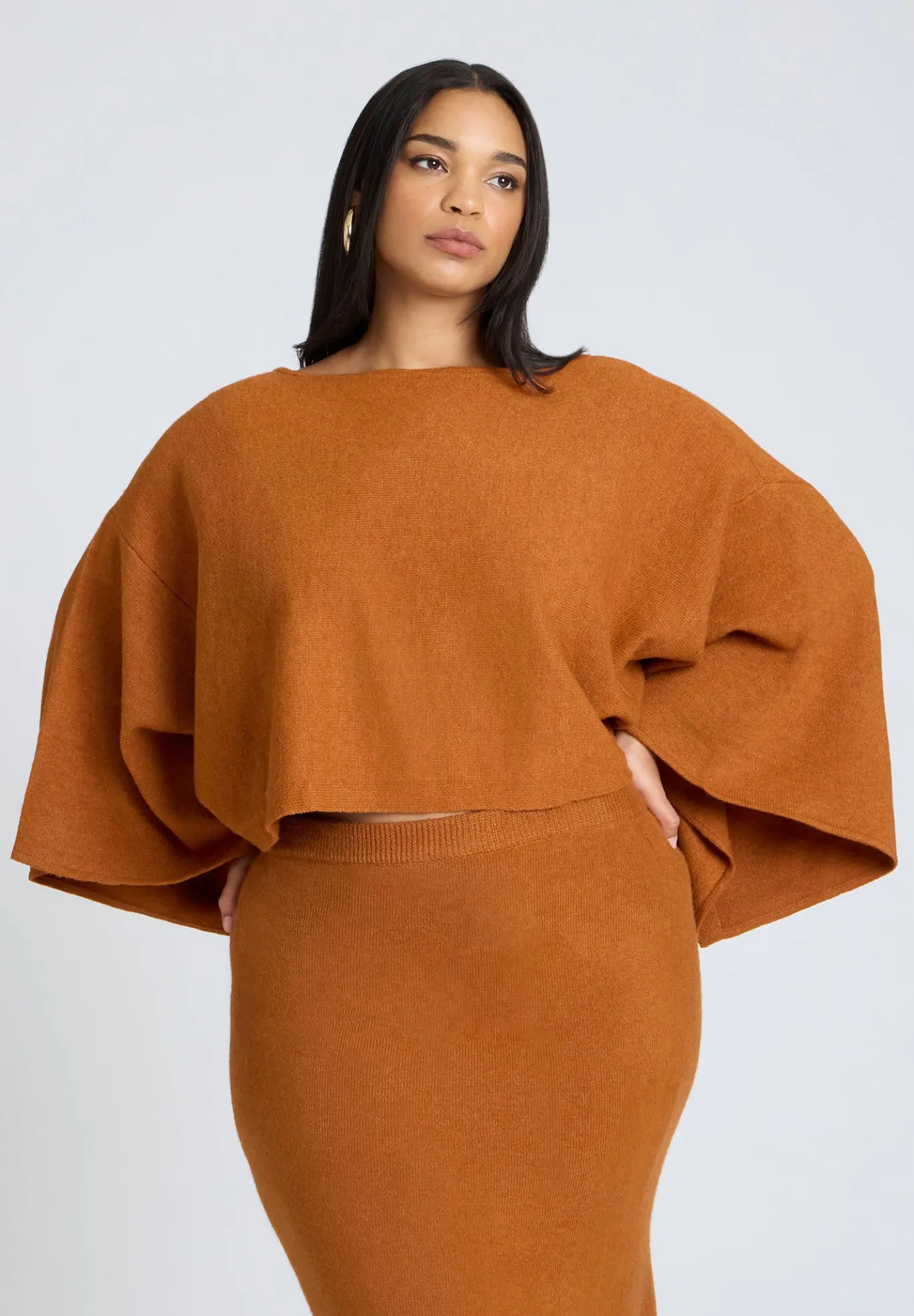 Draped Cropped Sweater