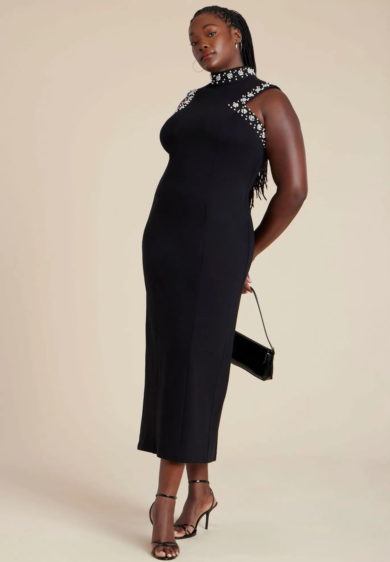 Embellished Sleeveless Knit Dress