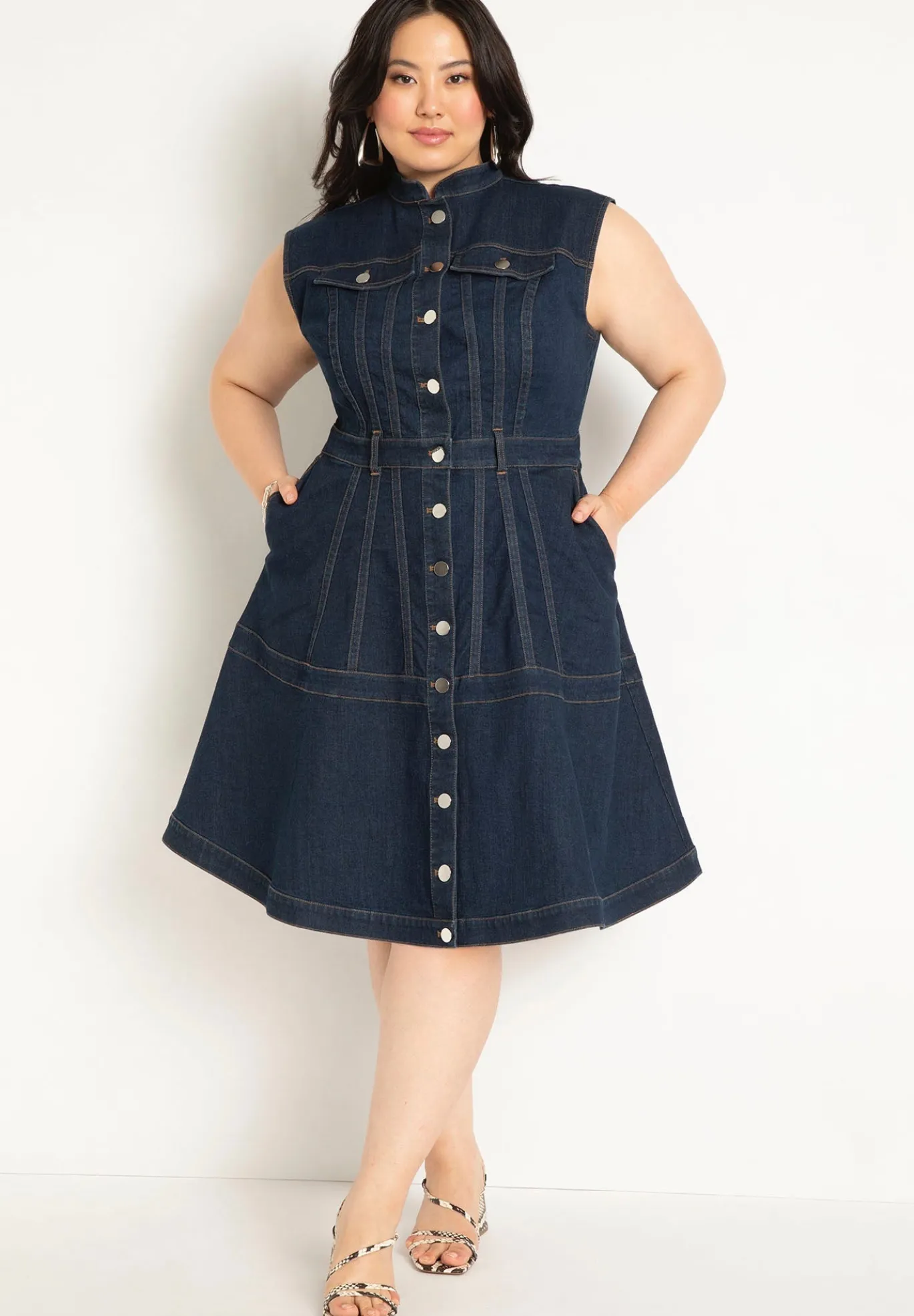 Fit & Flare Denim Dress