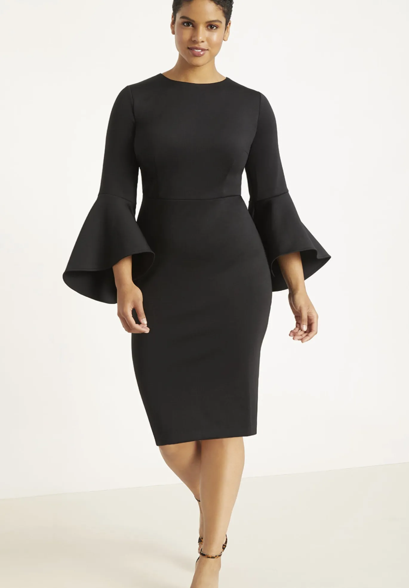 Flare Sleeve Scuba Dress