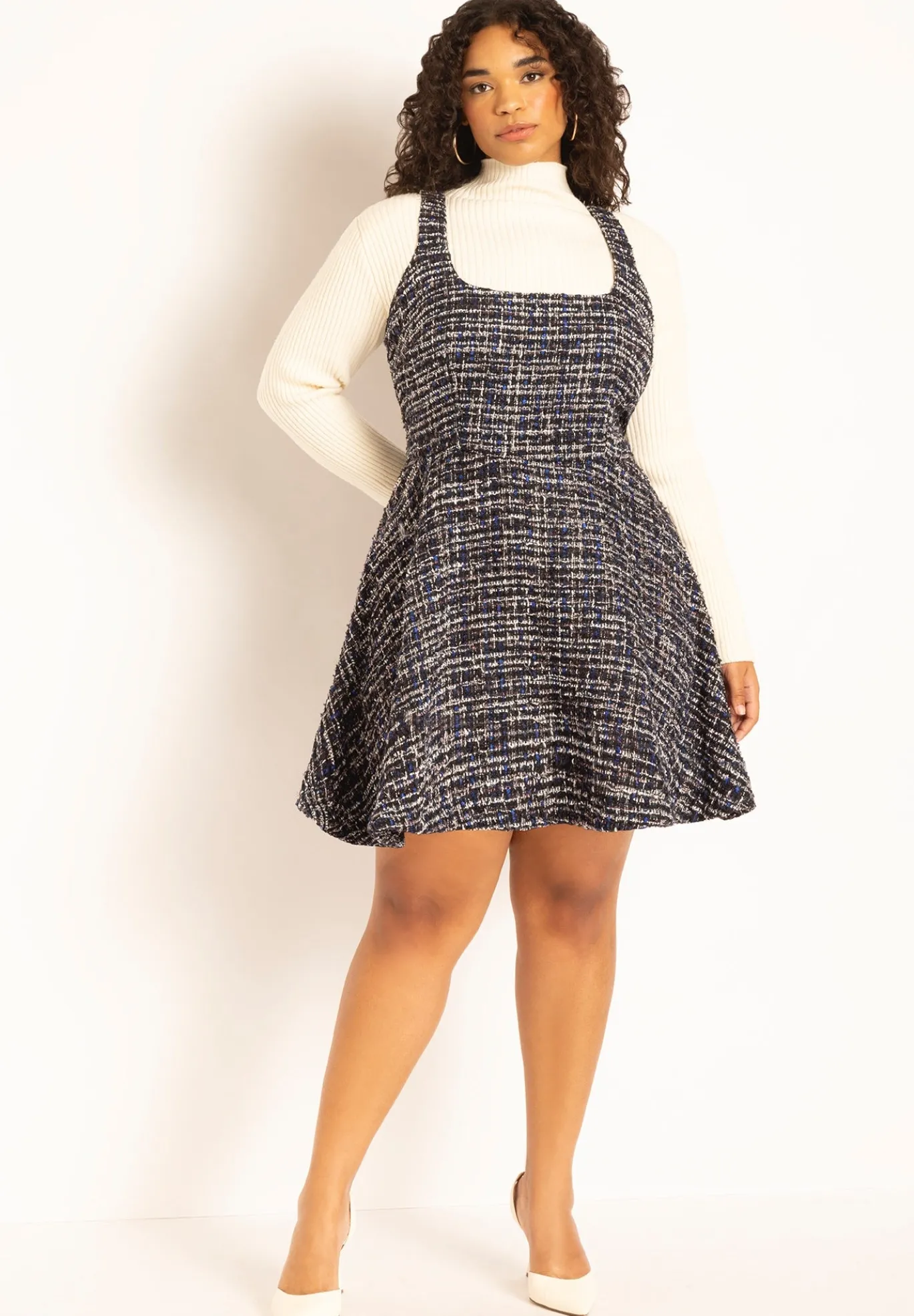 Flare Tweed Mini Jumper