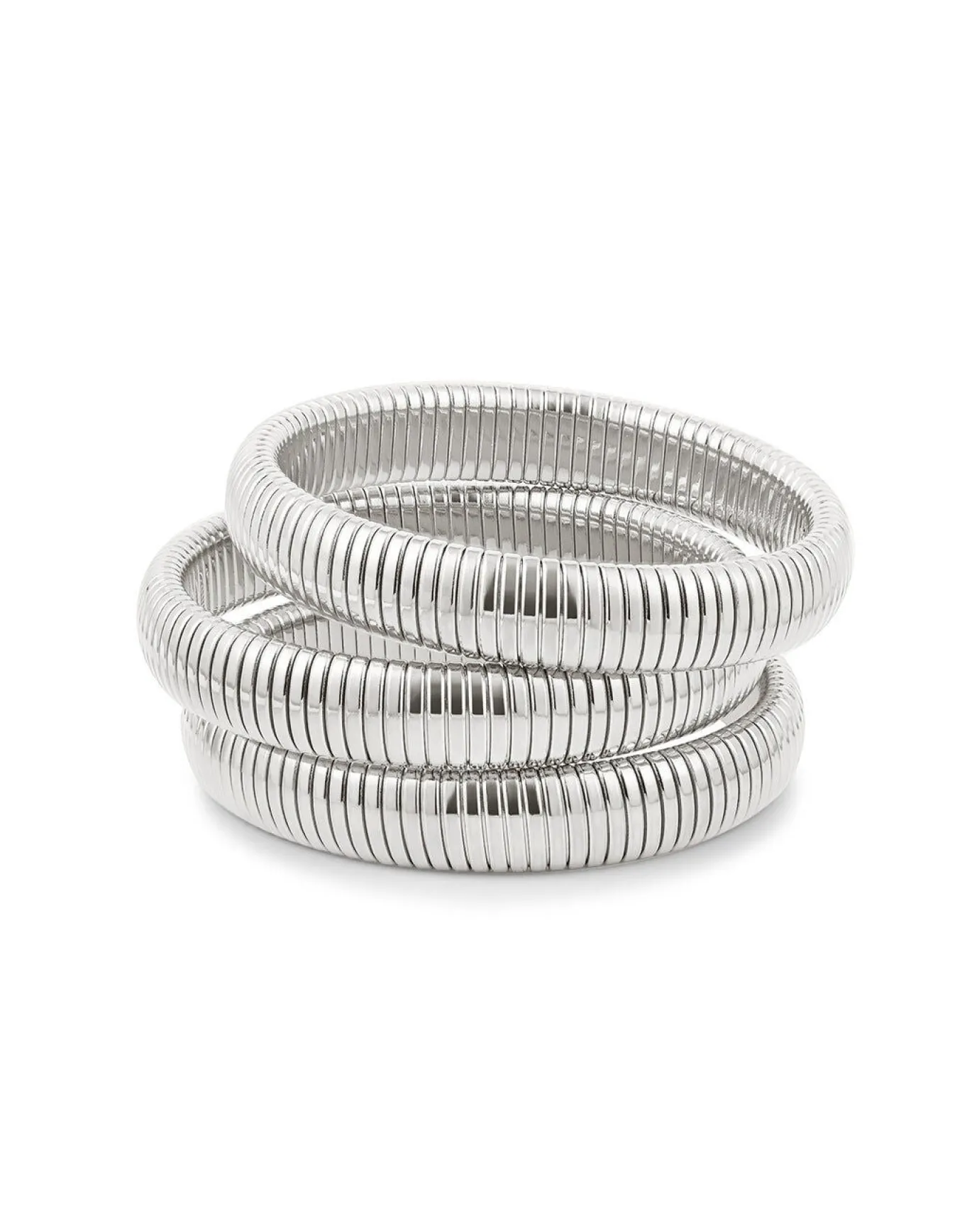 Flex Snake Chain Bracelet Set- Silver