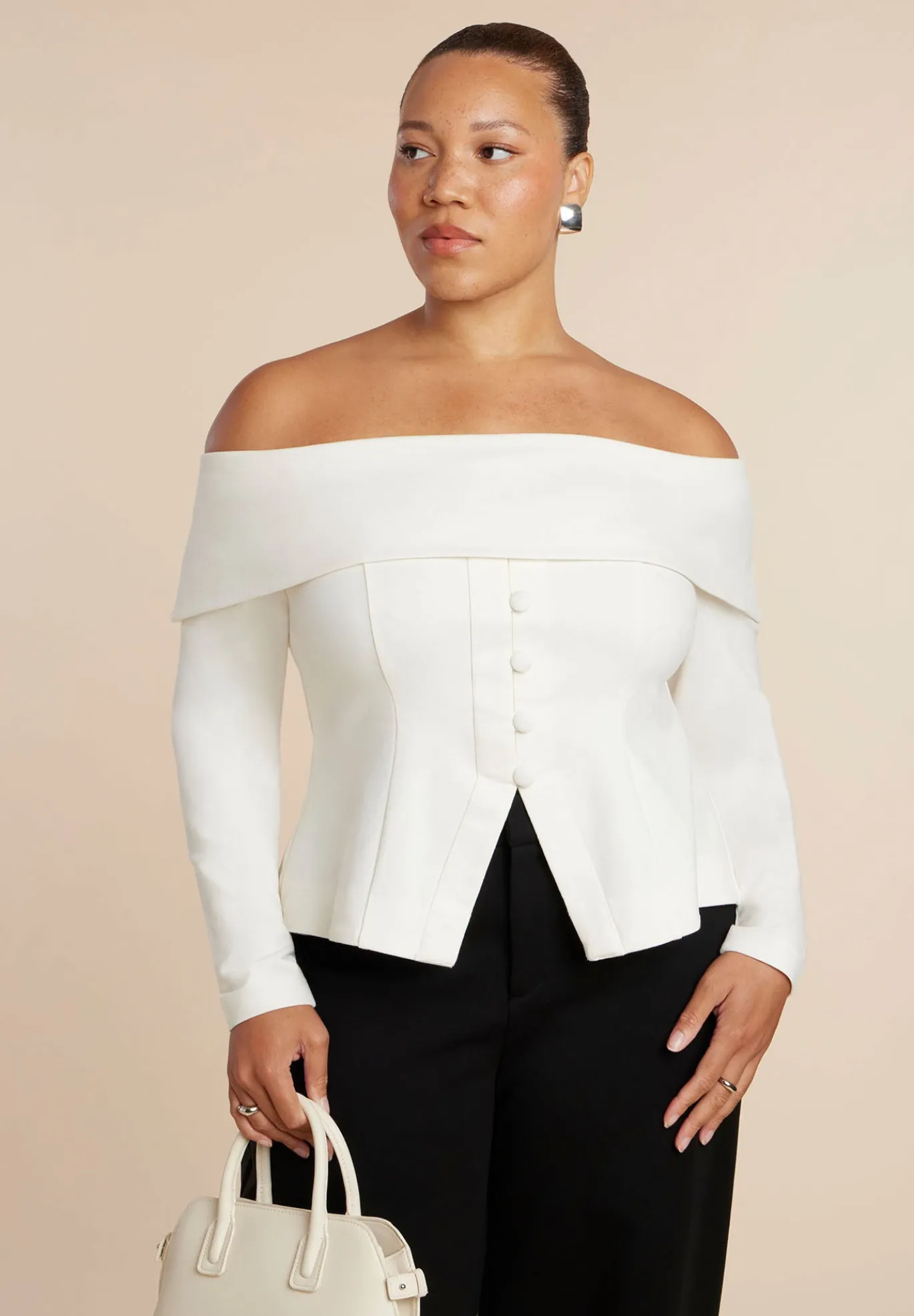 Fold Over Top With Front Button Detail