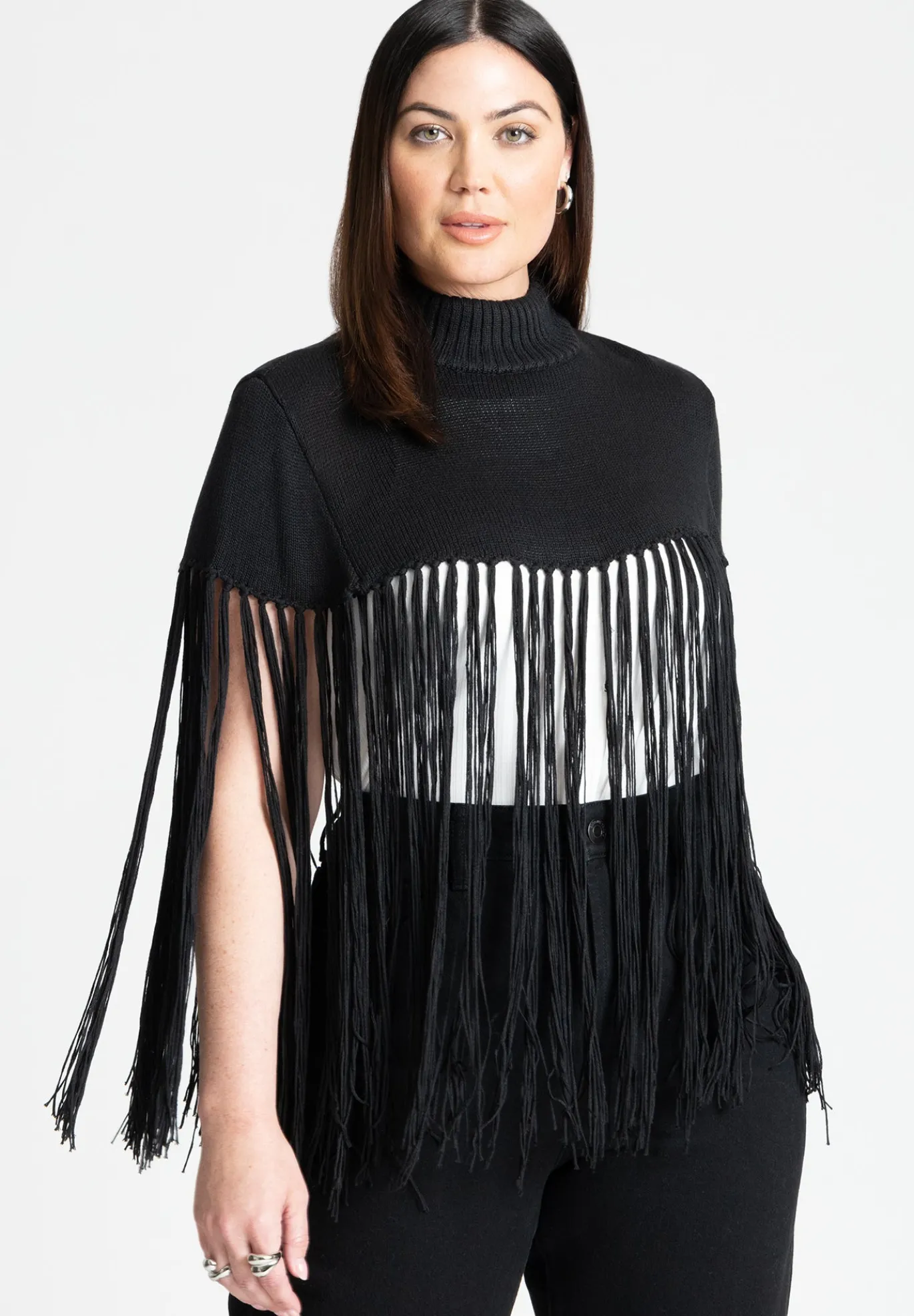 Fringe Half Sweater