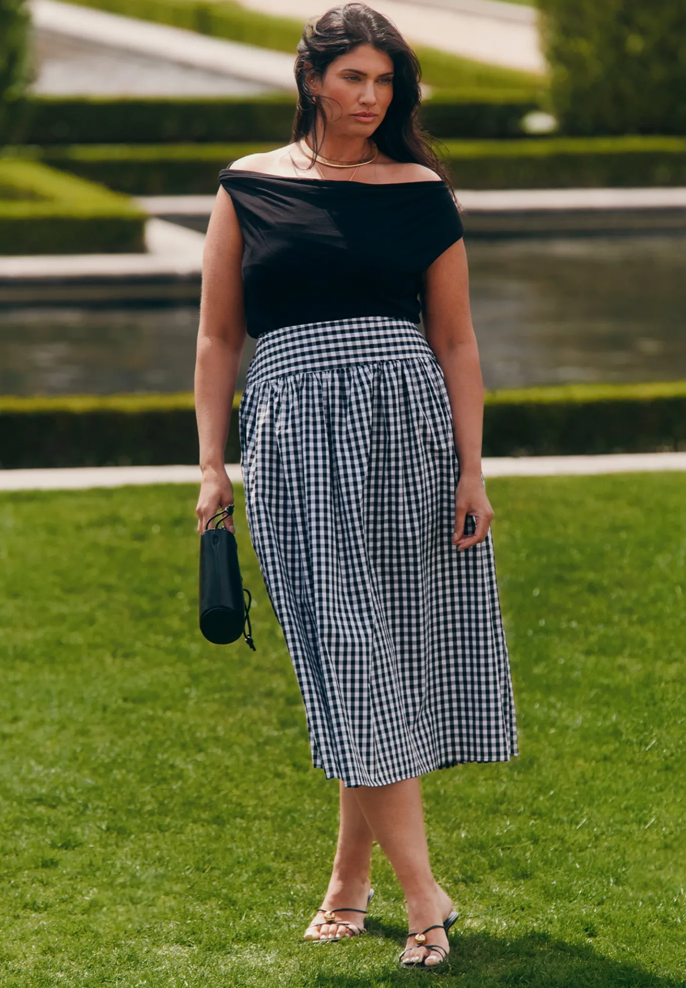 Gingham Full Skirt