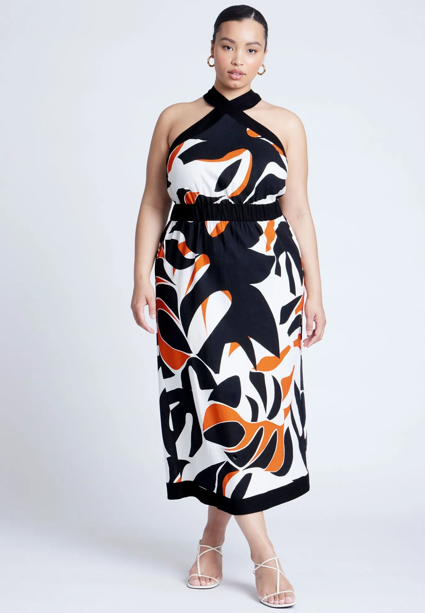 Halter Neck Printed Maxi Dress