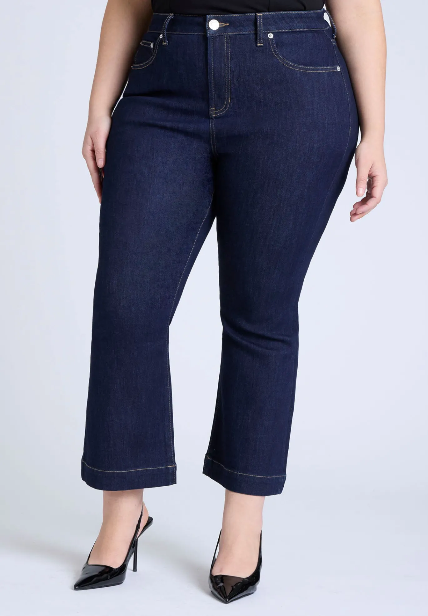 High Rise Crop Bootcut Jean
