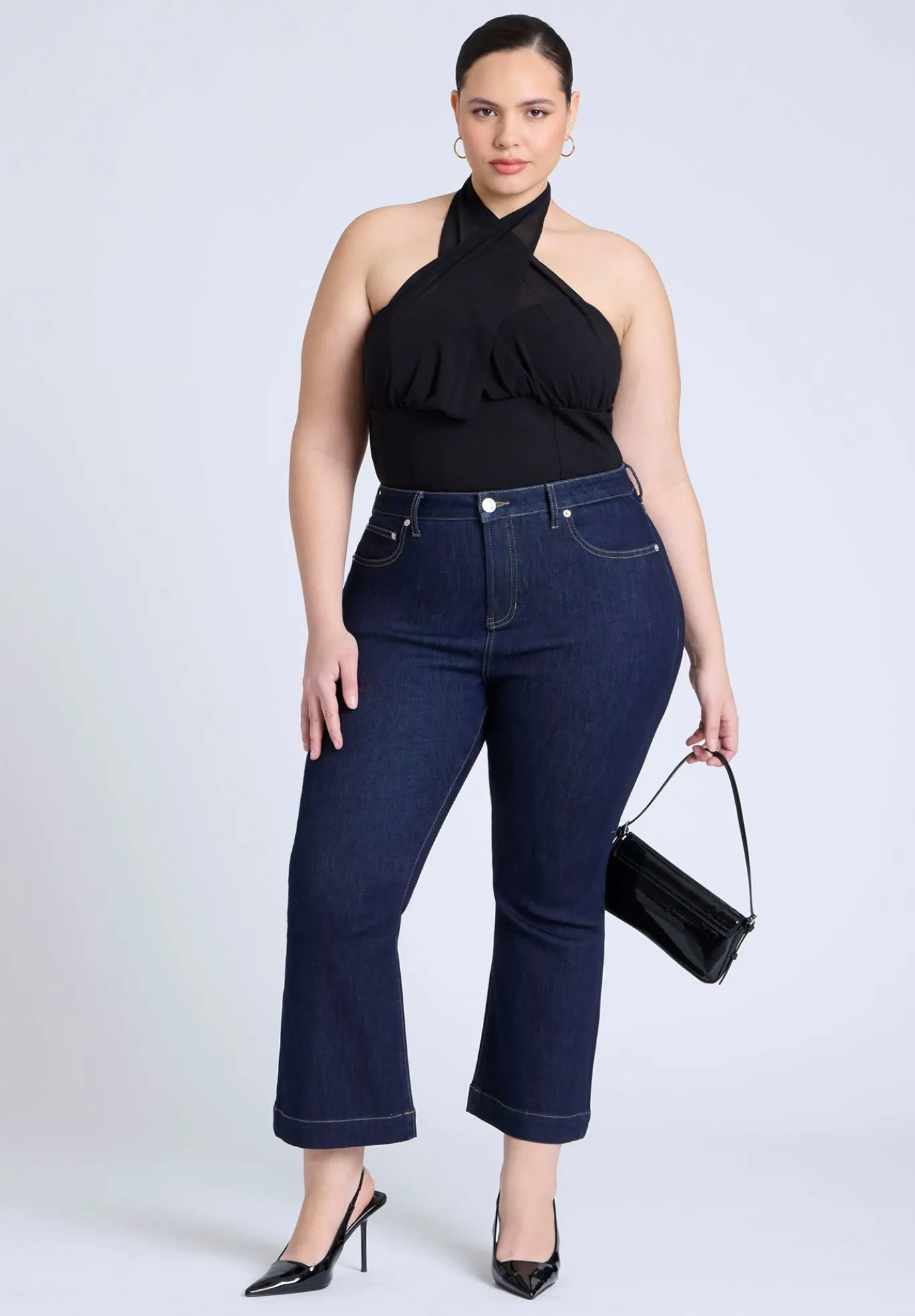 High Rise Crop Bootcut Jean