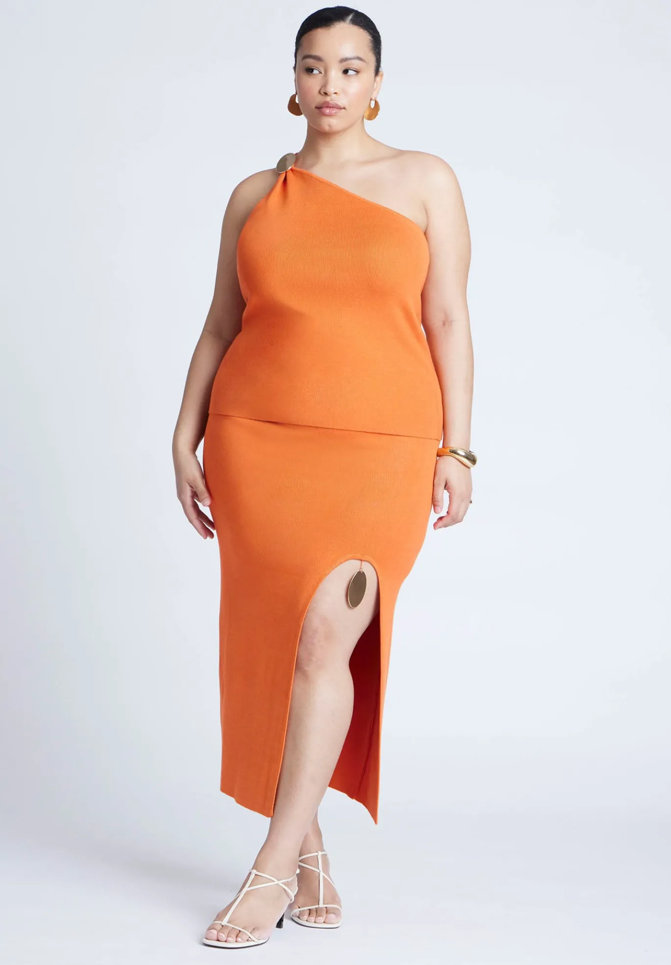 Knit Skirt With Slit And Hardware