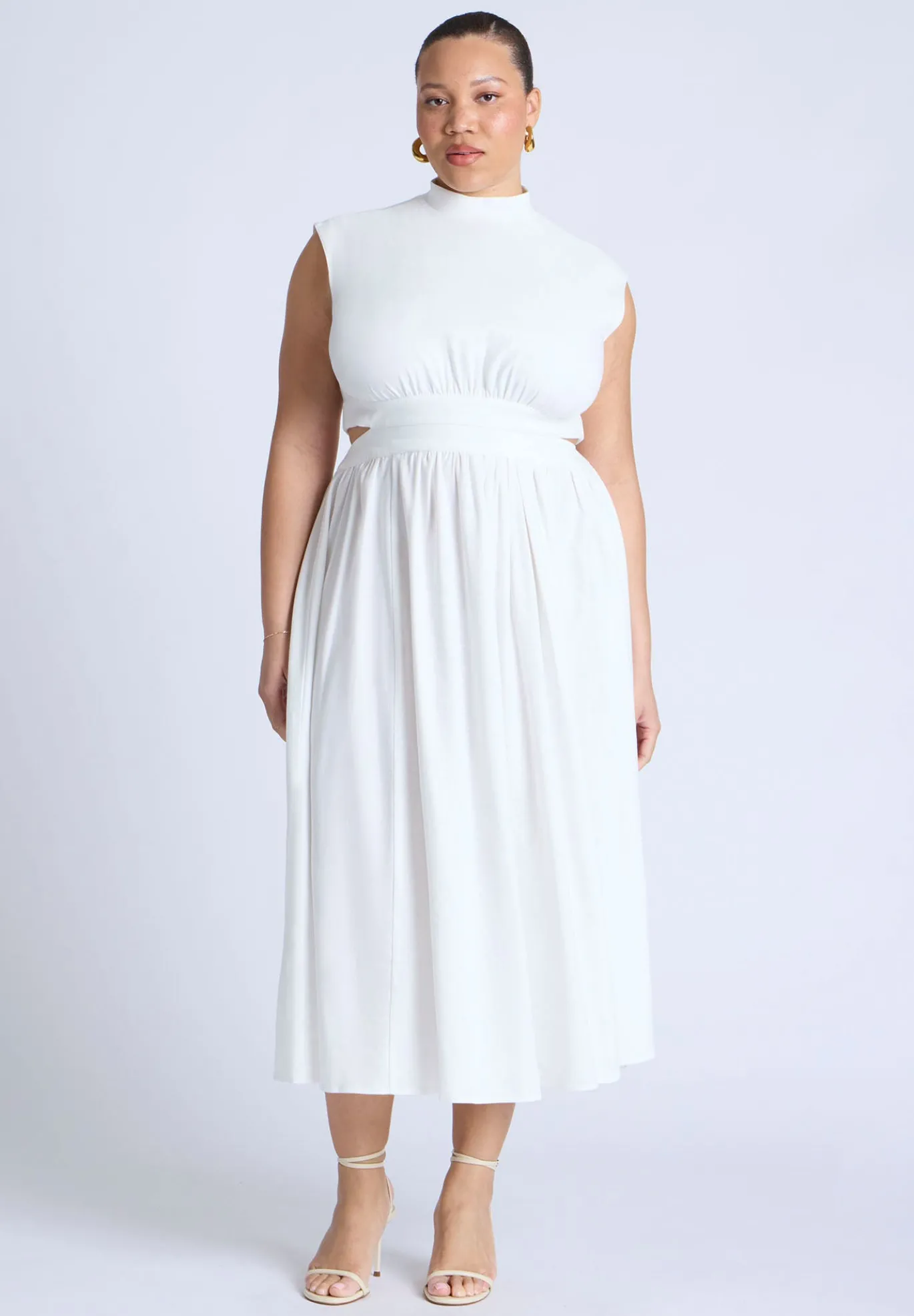 Linen High Neck Dress