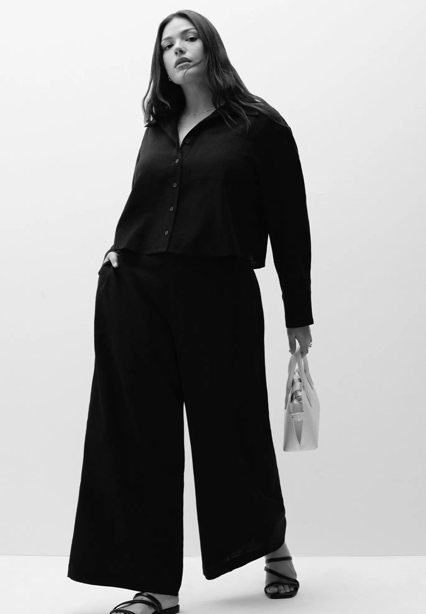 Linen Wide Leg Crop Pant