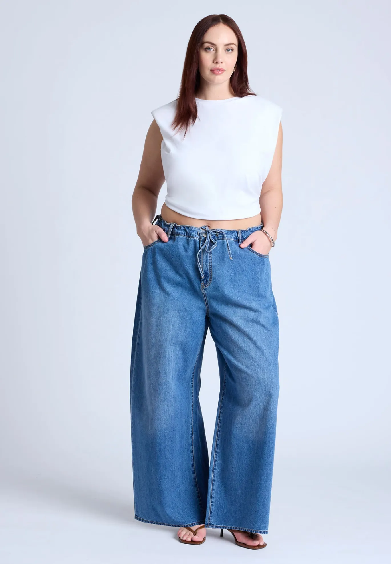 Loose Drawstring Waist Jean