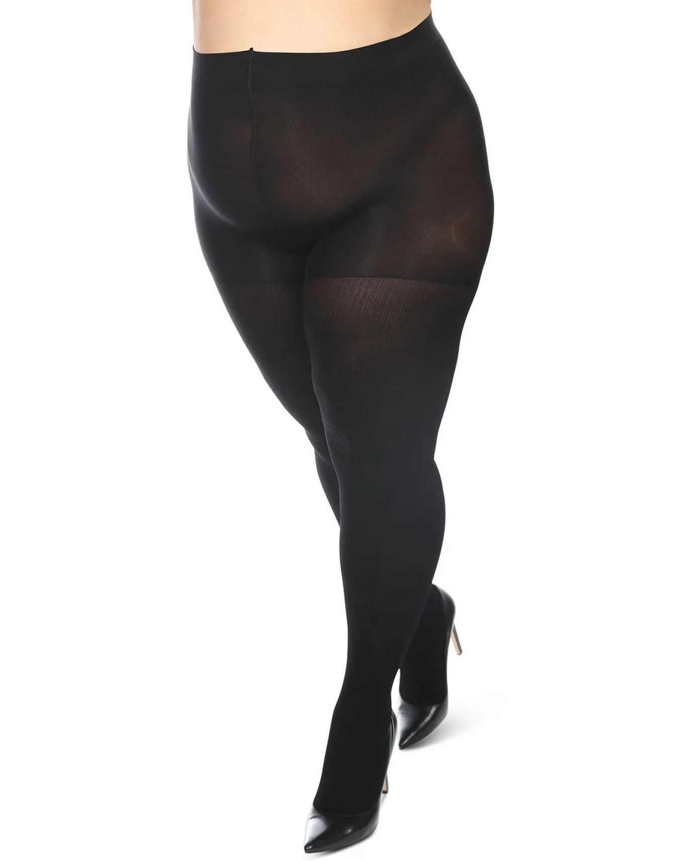 Memoi Rib Opaque Control Top Tights