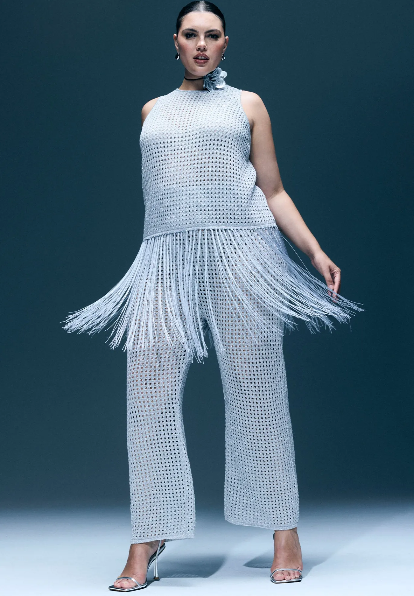 Metallic Crochet Pant