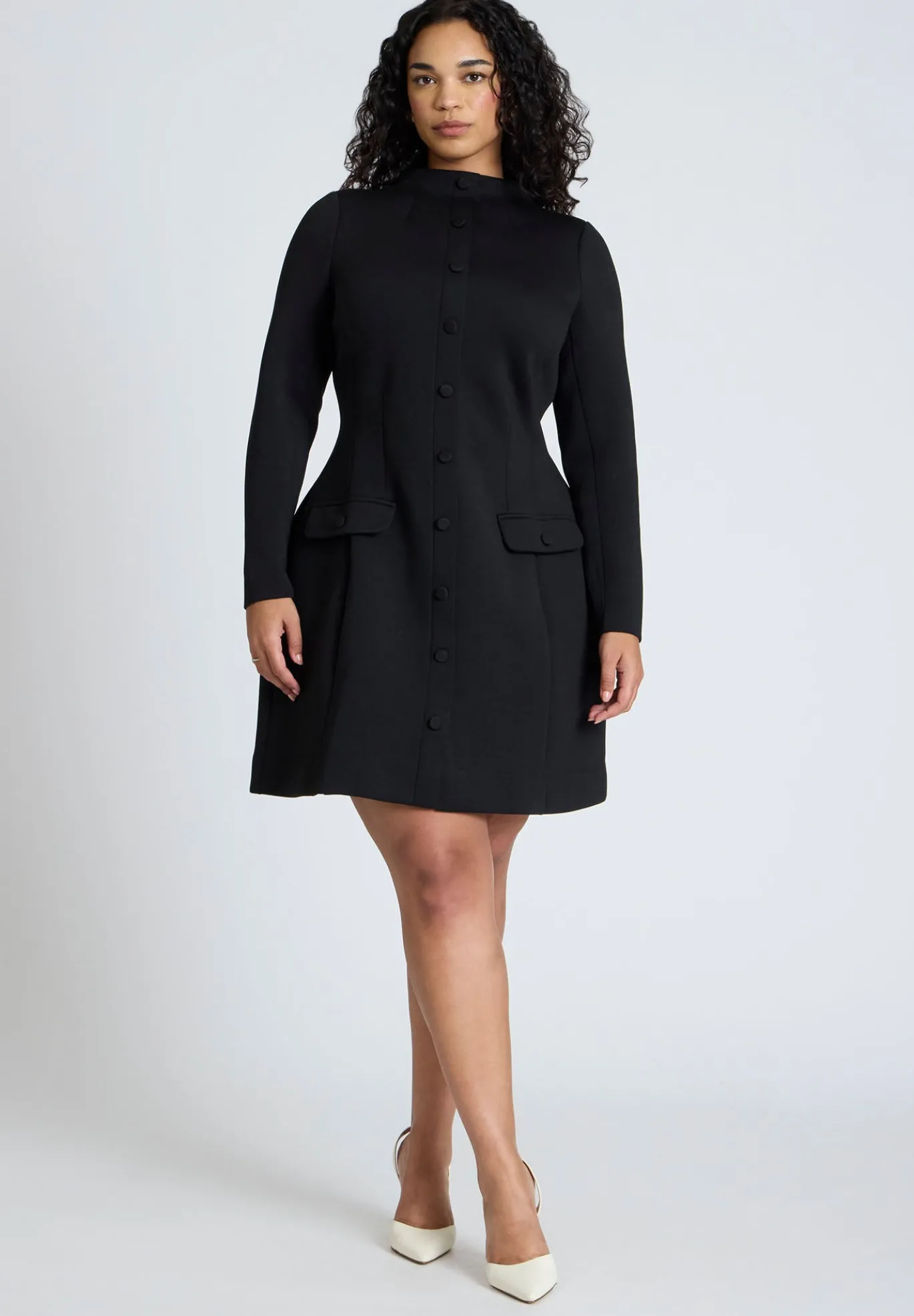 Mock Neck Mini Dress