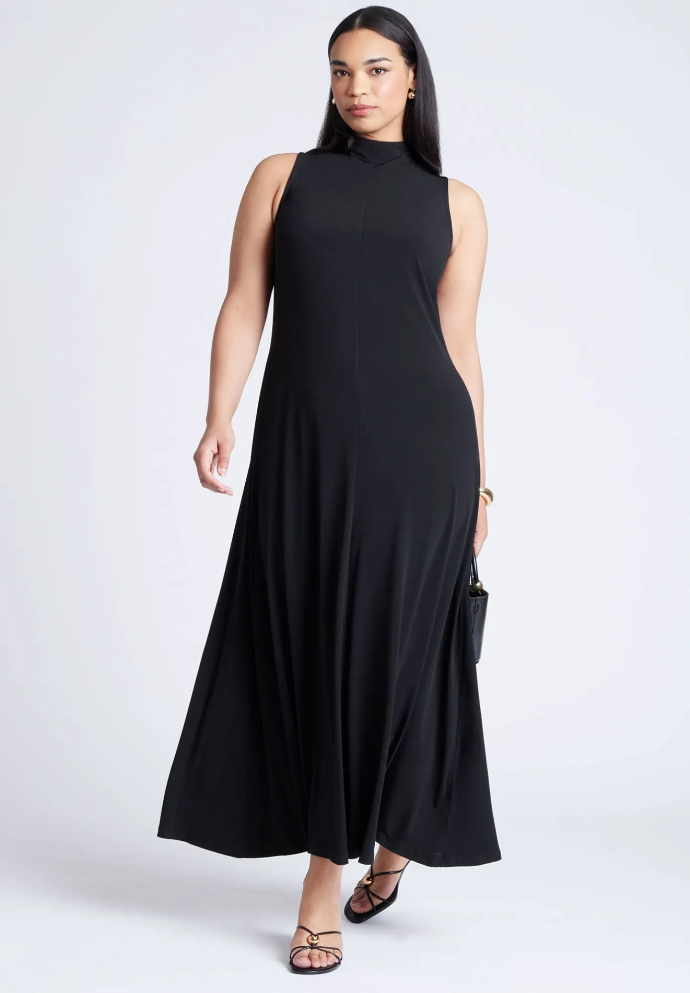 Mock Sleeveless Maxi Dress