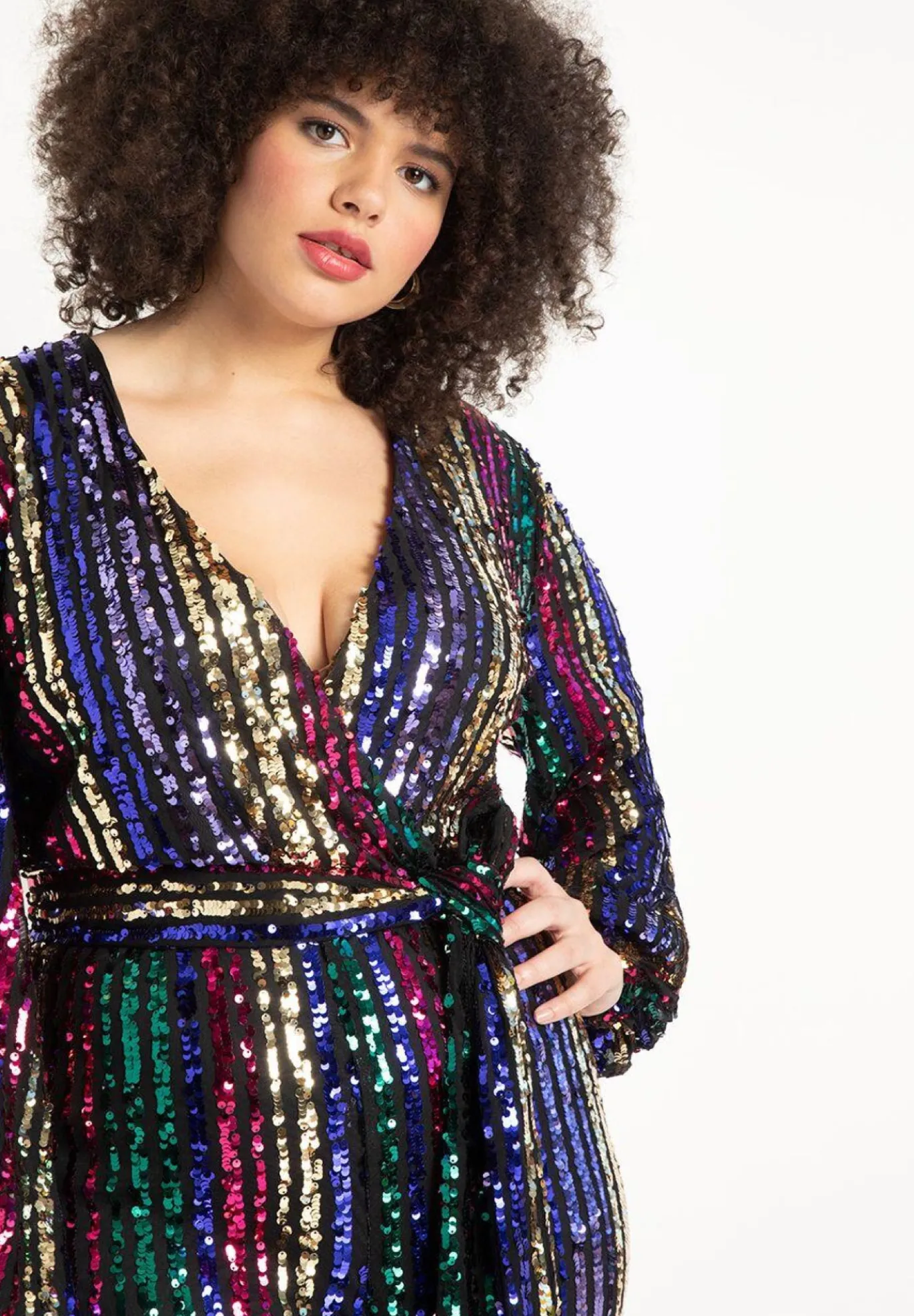 Multicolor Stripe Sequin Jumpsuit