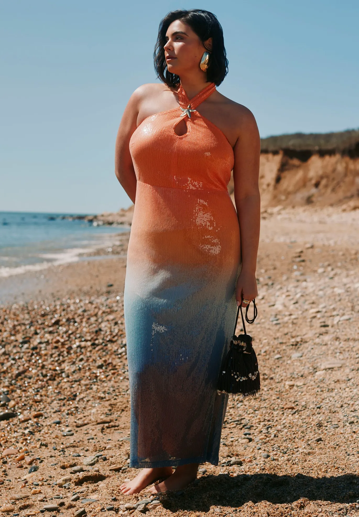 Ombre Star Sequin Dress