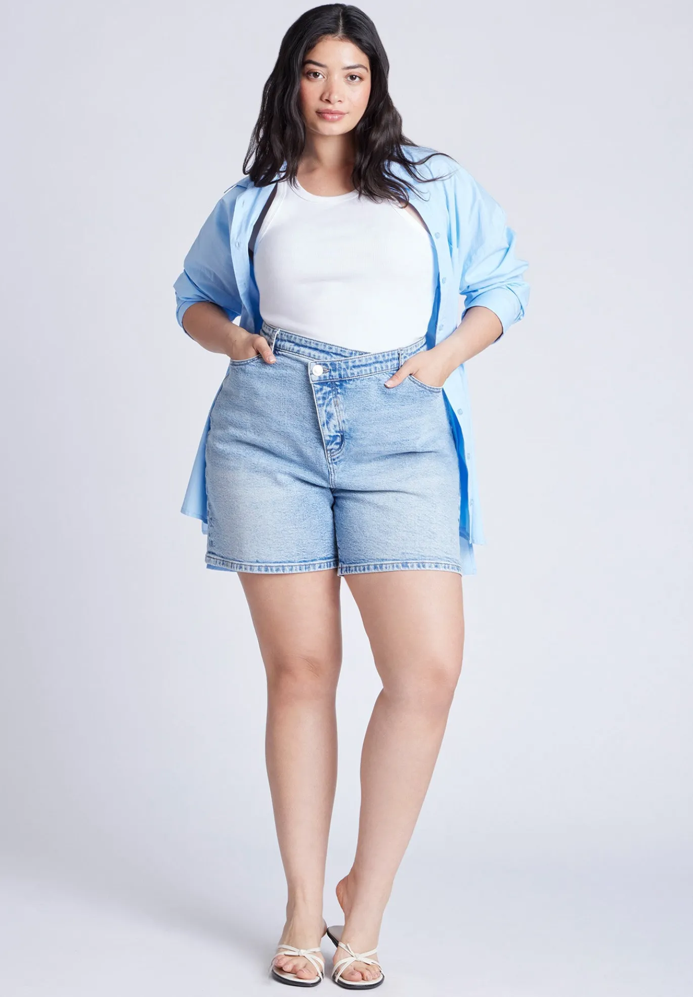 Overlap Waistband Shorts