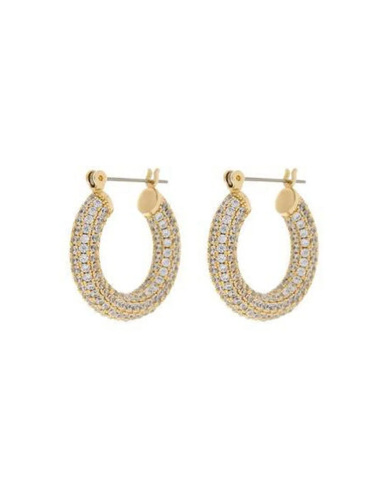 Pave Baby Amalf Hoops- Gold