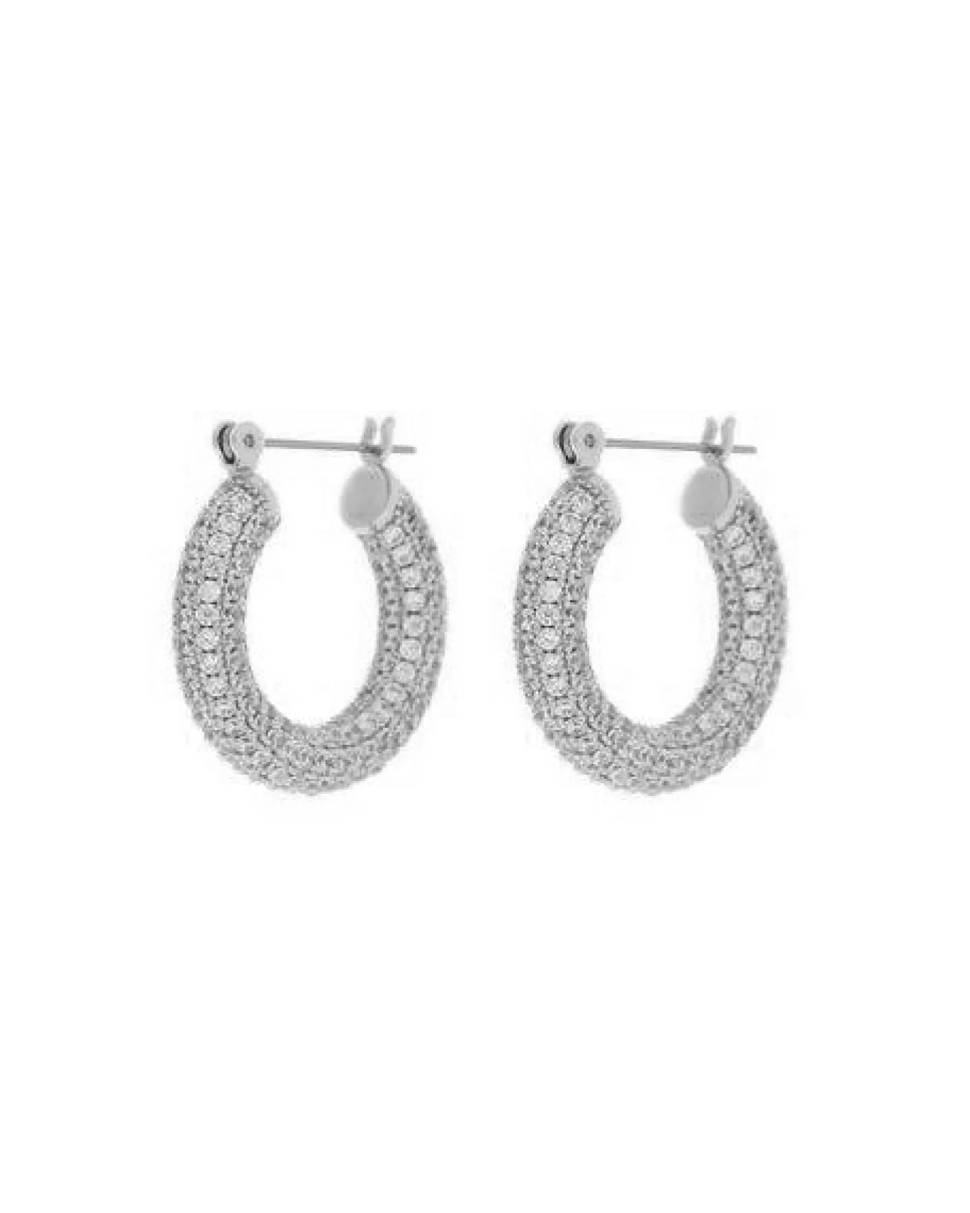 Pave Baby Amalf Hoops- Silver