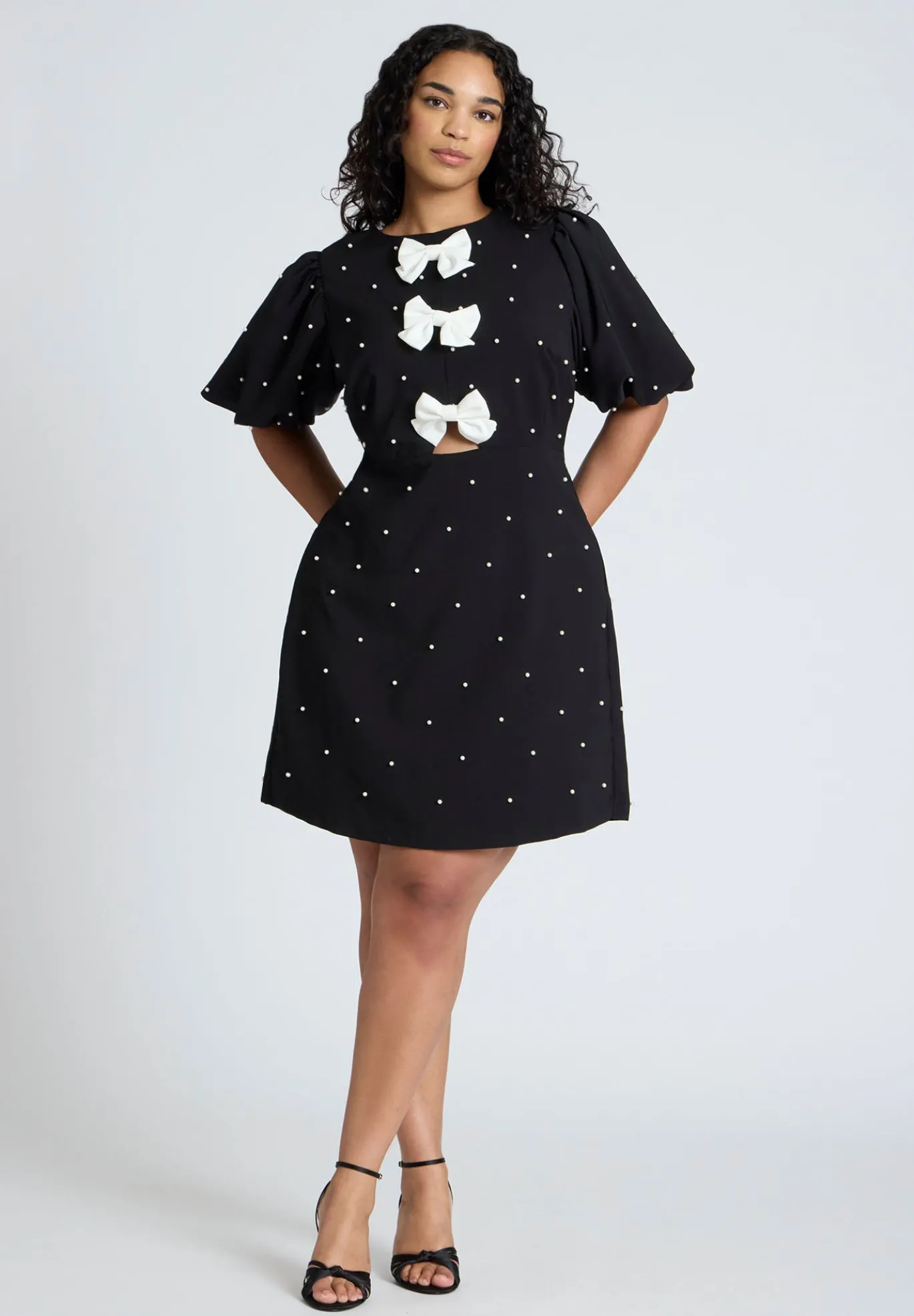 Pearl Mini Dress With Bows