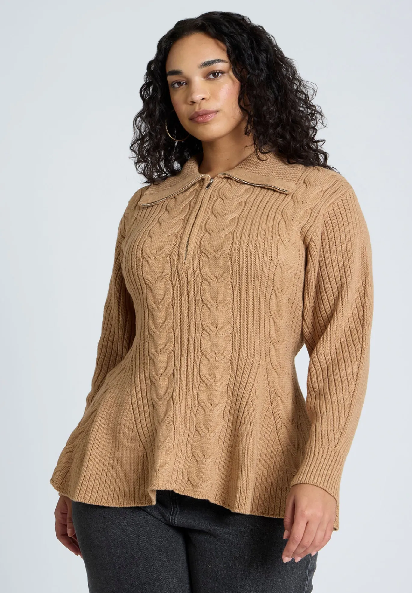Peplum Zipper Sweater