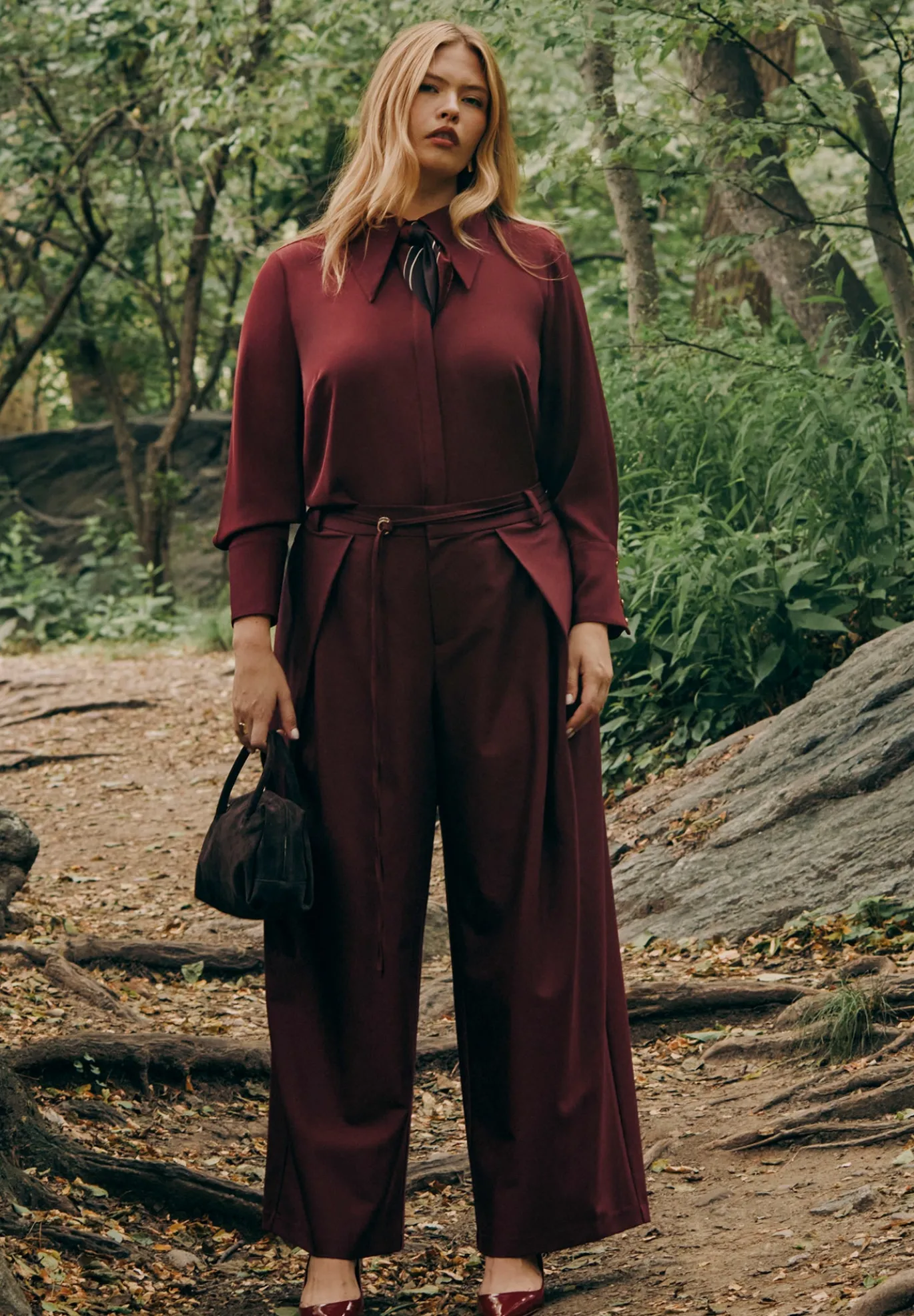 Pleat Detail Trouser With Long Belt