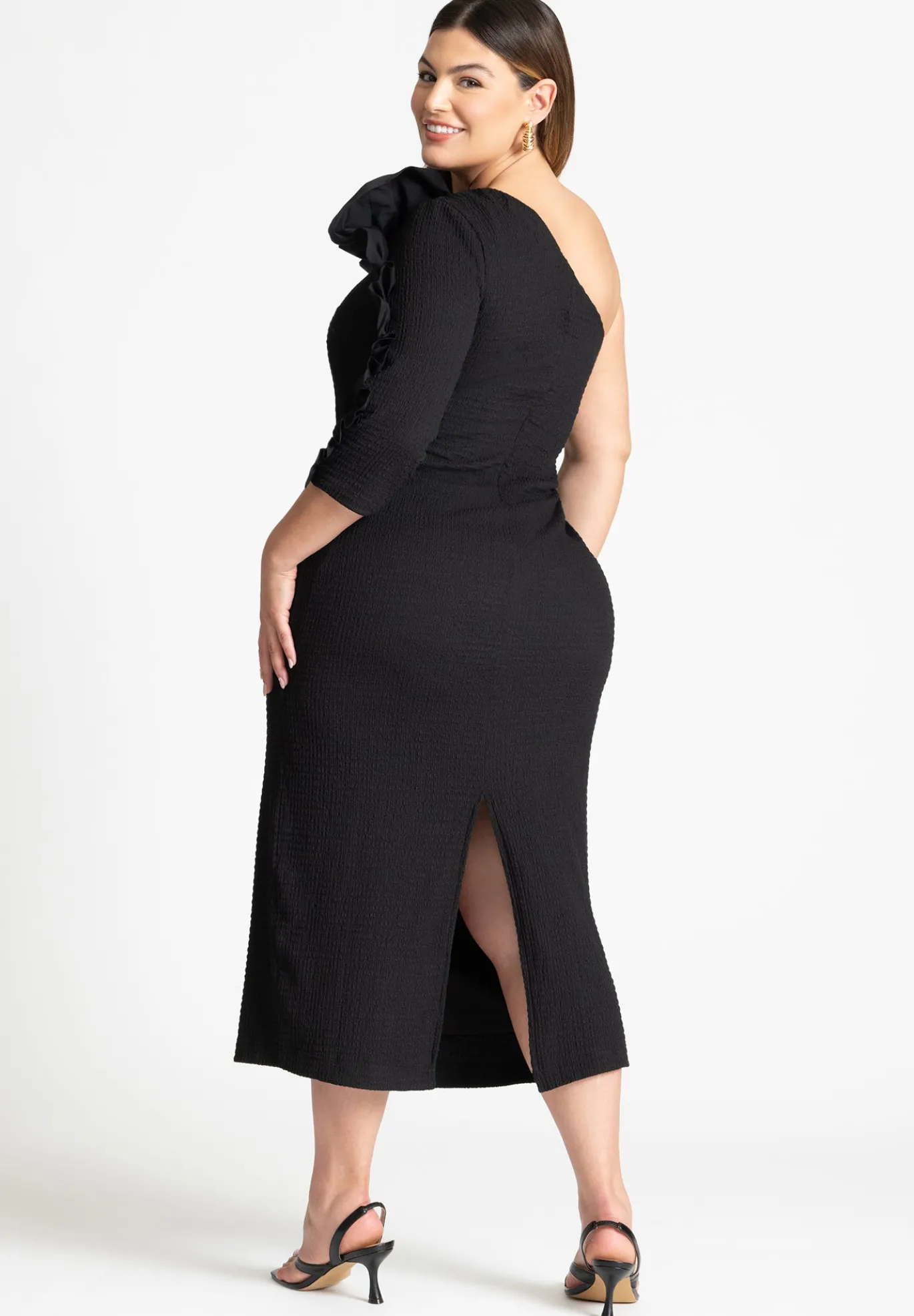 Popcorn Ruffle Column Dress