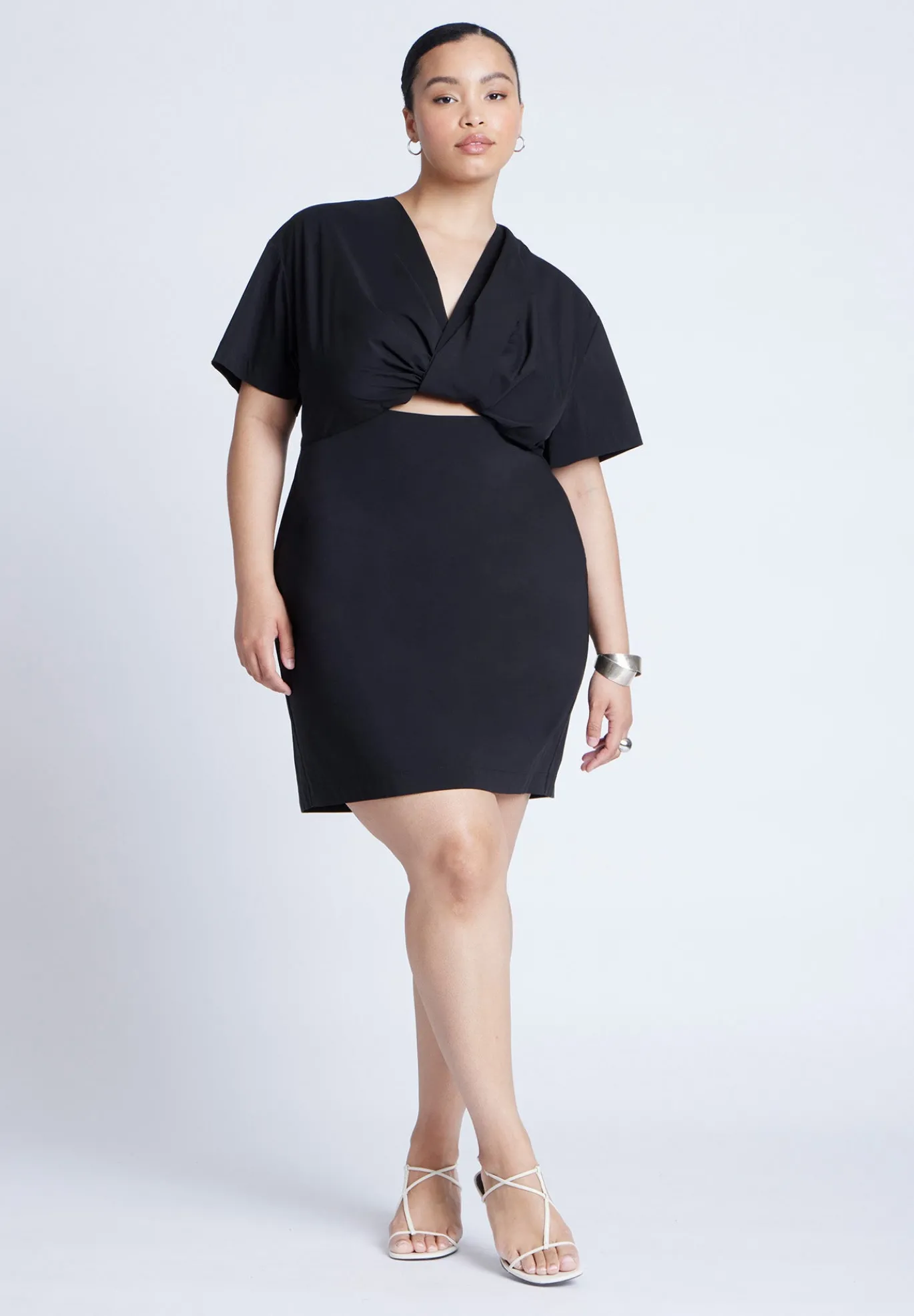 Poplin Twist Mini Dress