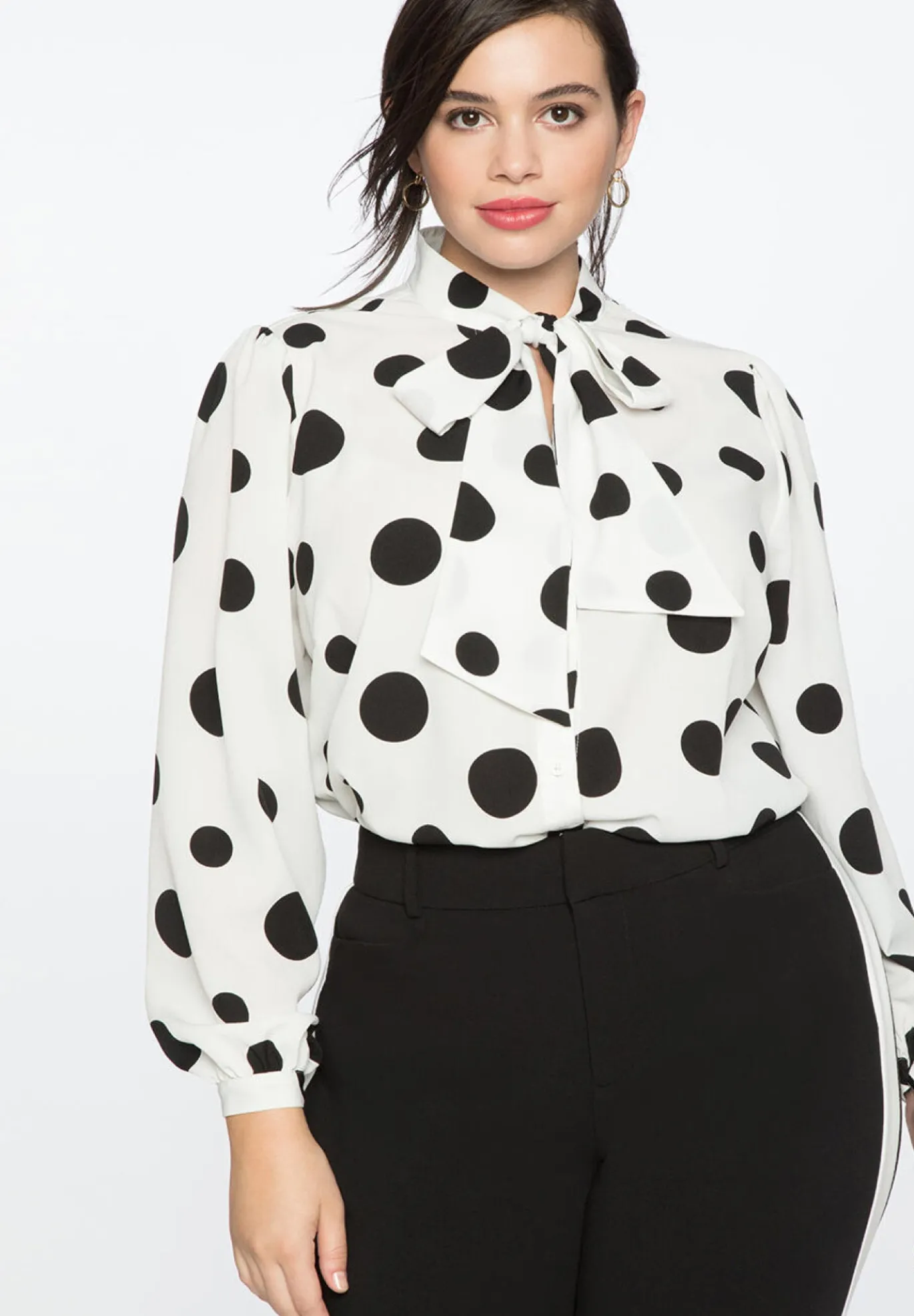 Printed Tie Neck Blouse