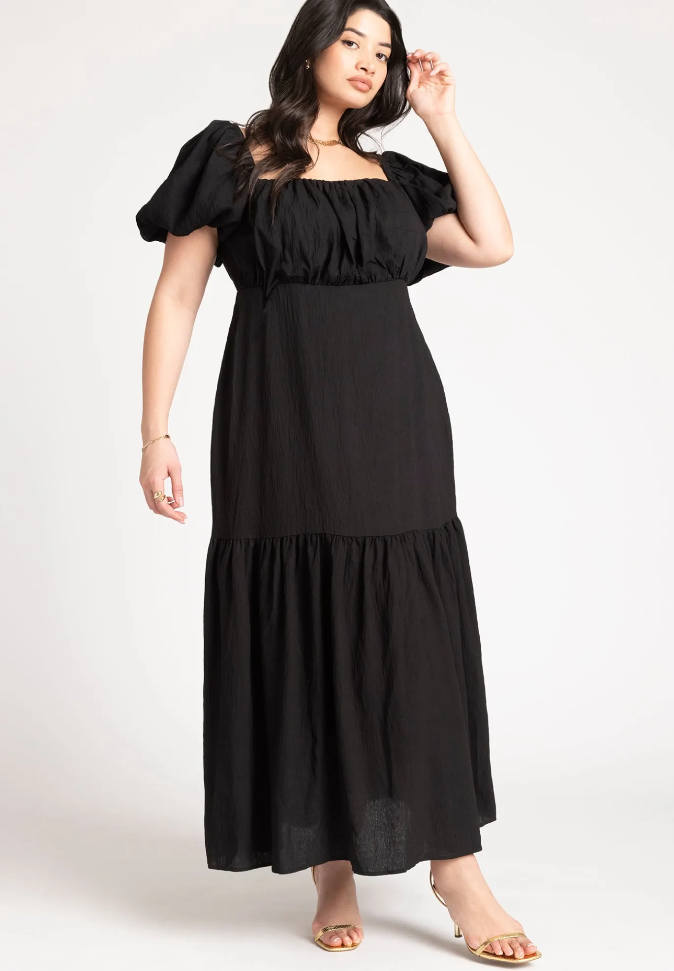 Puff Sleeve Tiered Dress