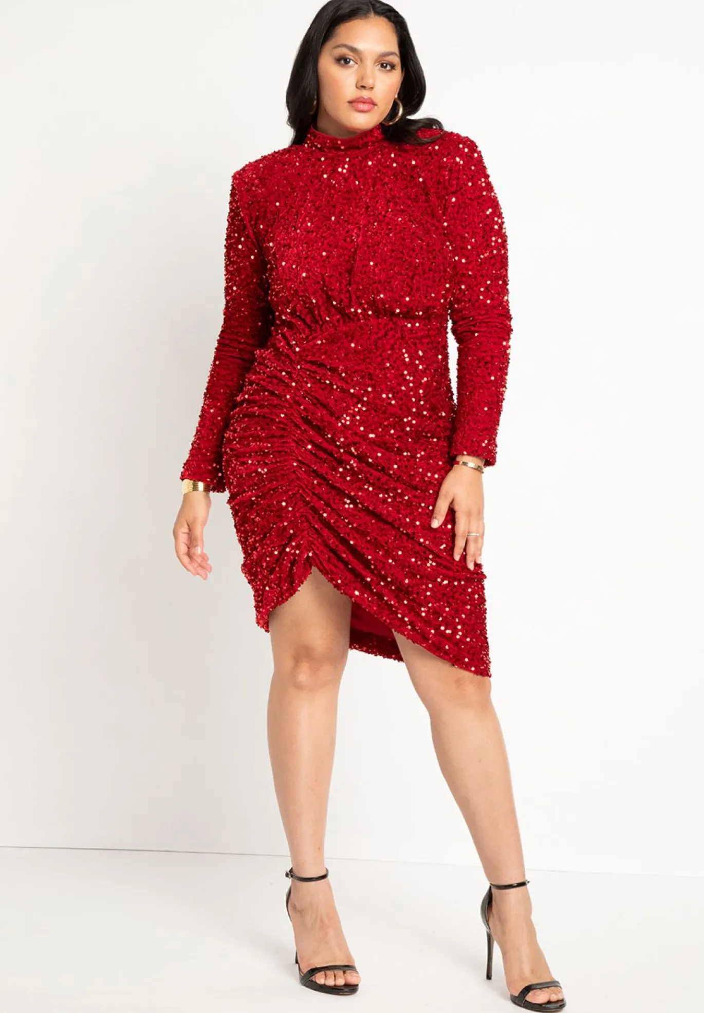 Ruched Sequin Dress