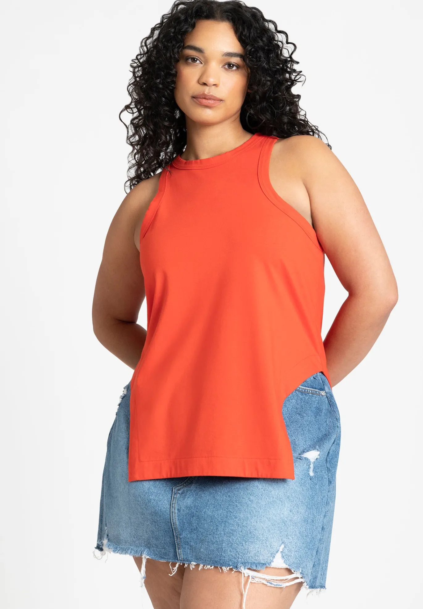 Scooped Hem Tank Top