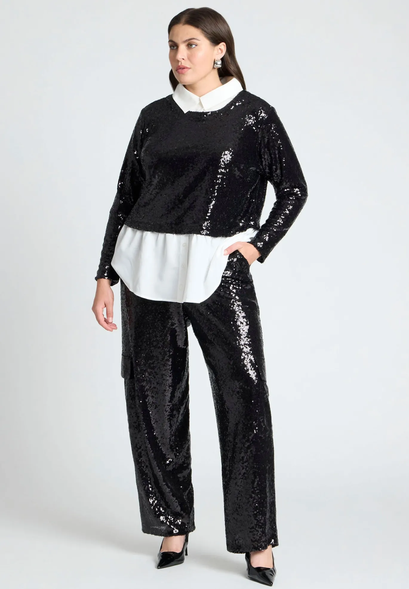 Sequin Cargo Pant