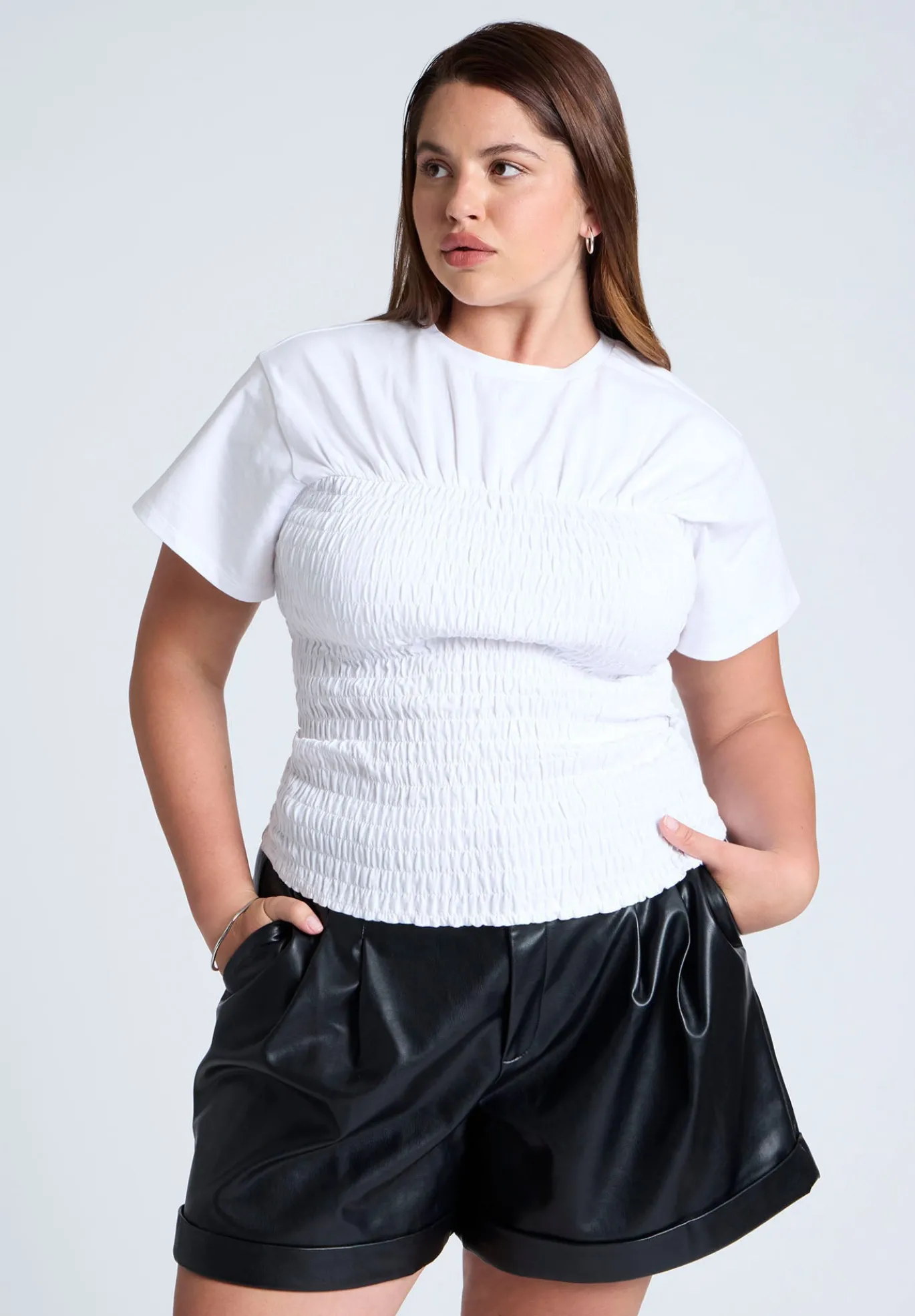 Short Sleeve Smocked Tee